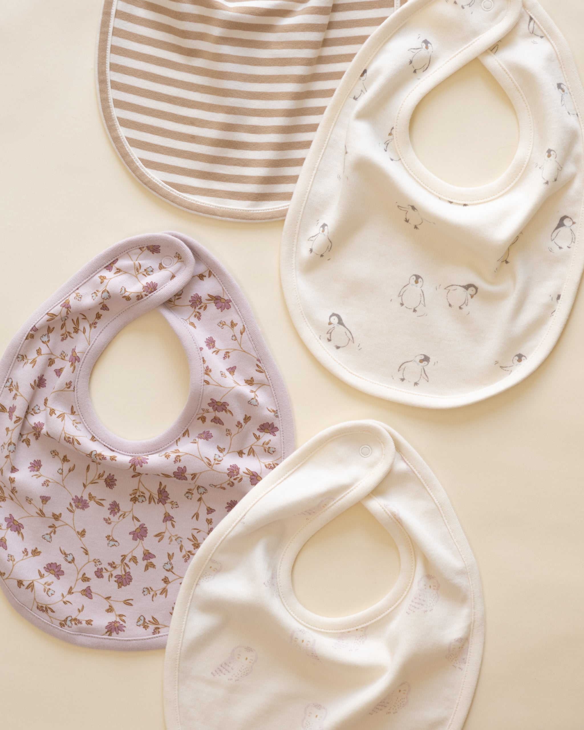 Jersey Snap Bib, 2 Pack || Gold Stripe, Penguins - Rylee + Cru | Kids Clothes | Trendy Baby Clothes | Modern Infant Outfits |