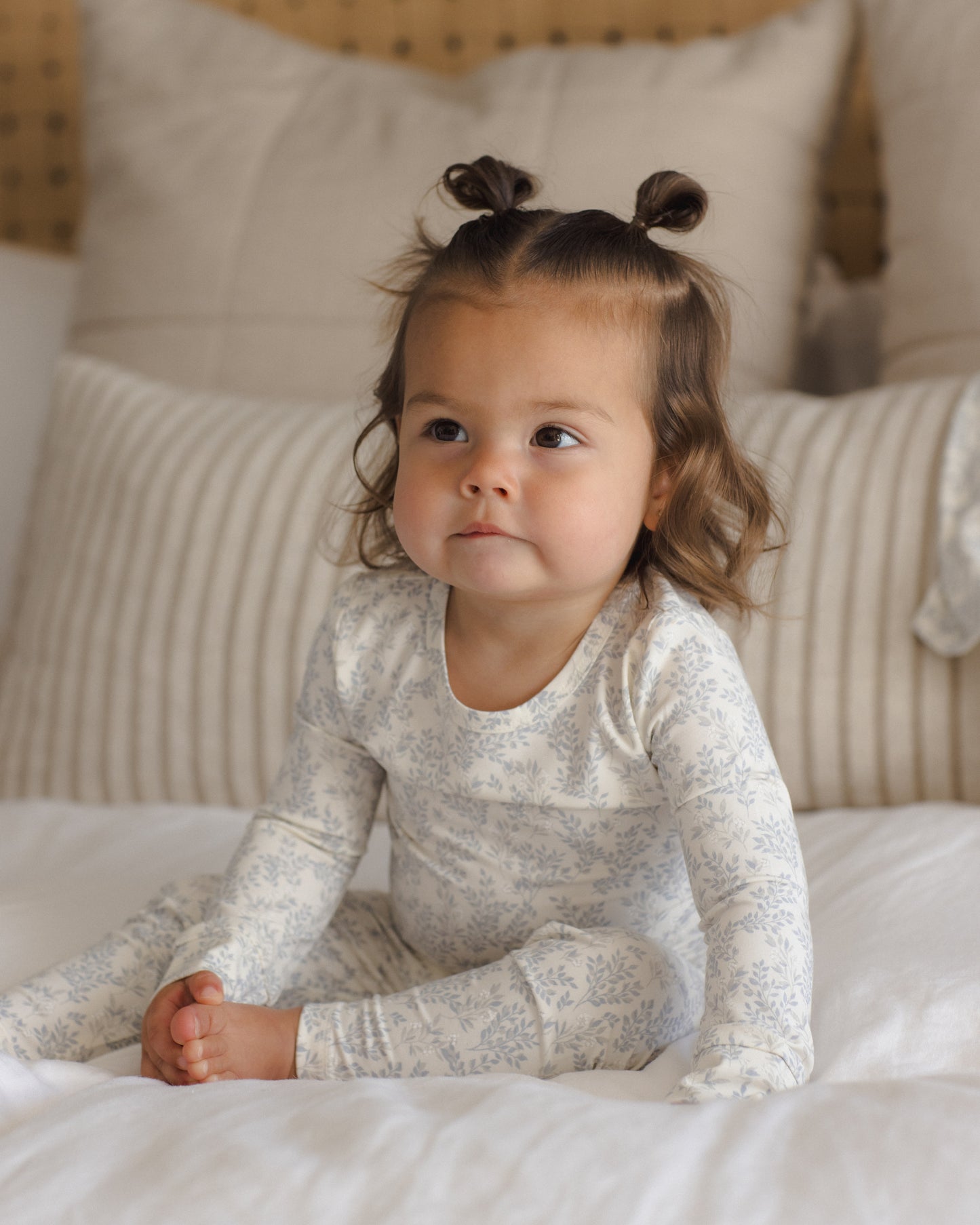 Bamboo Pajama Set Cloud Floral - Rylee + Cru | Kids Clothes | Trendy Baby Clothes | Modern Infant Outfits |