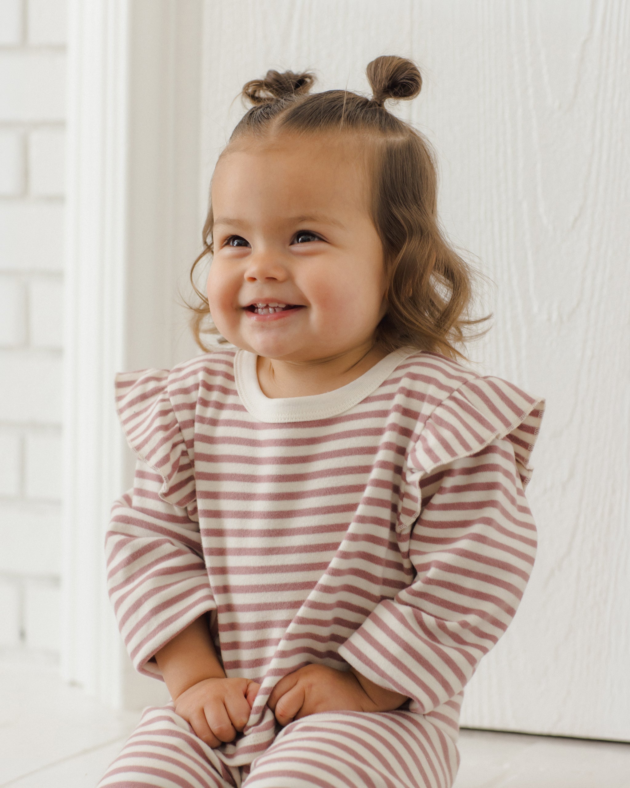 Ruffle Cozy Set Mulberry Stripe – Quincy Mae