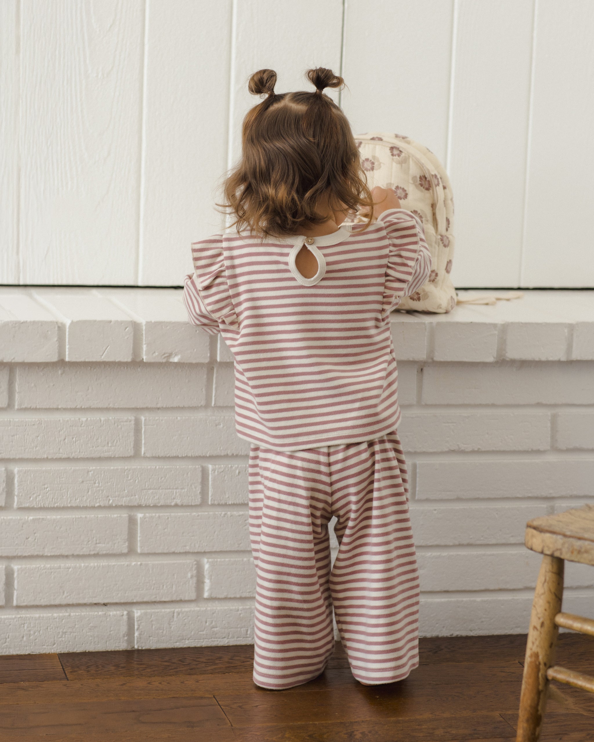 Ruffle Cozy Set Mulberry Stripe – Quincy Mae