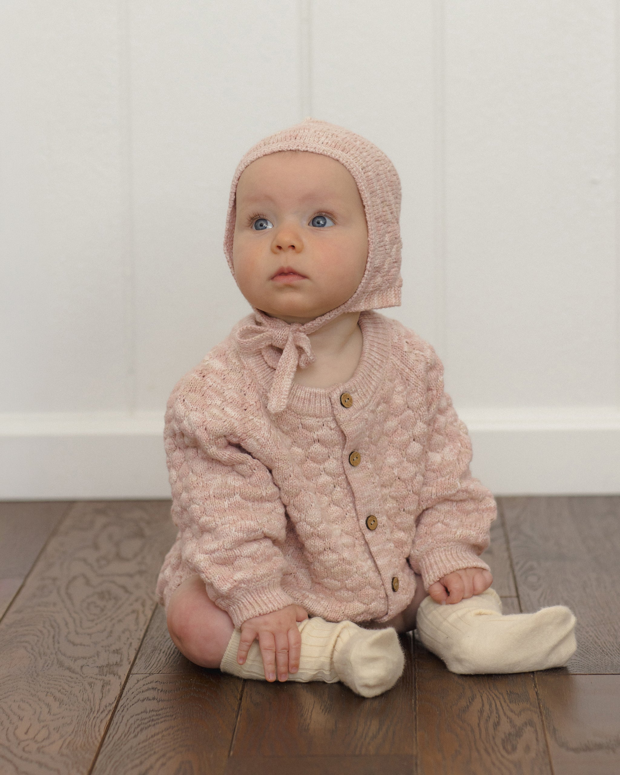 Bubble Knit Cardigan Dusty Rose Speckle - Rylee + Cru | Kids Clothes | Trendy Baby Clothes | Modern Infant Outfits |