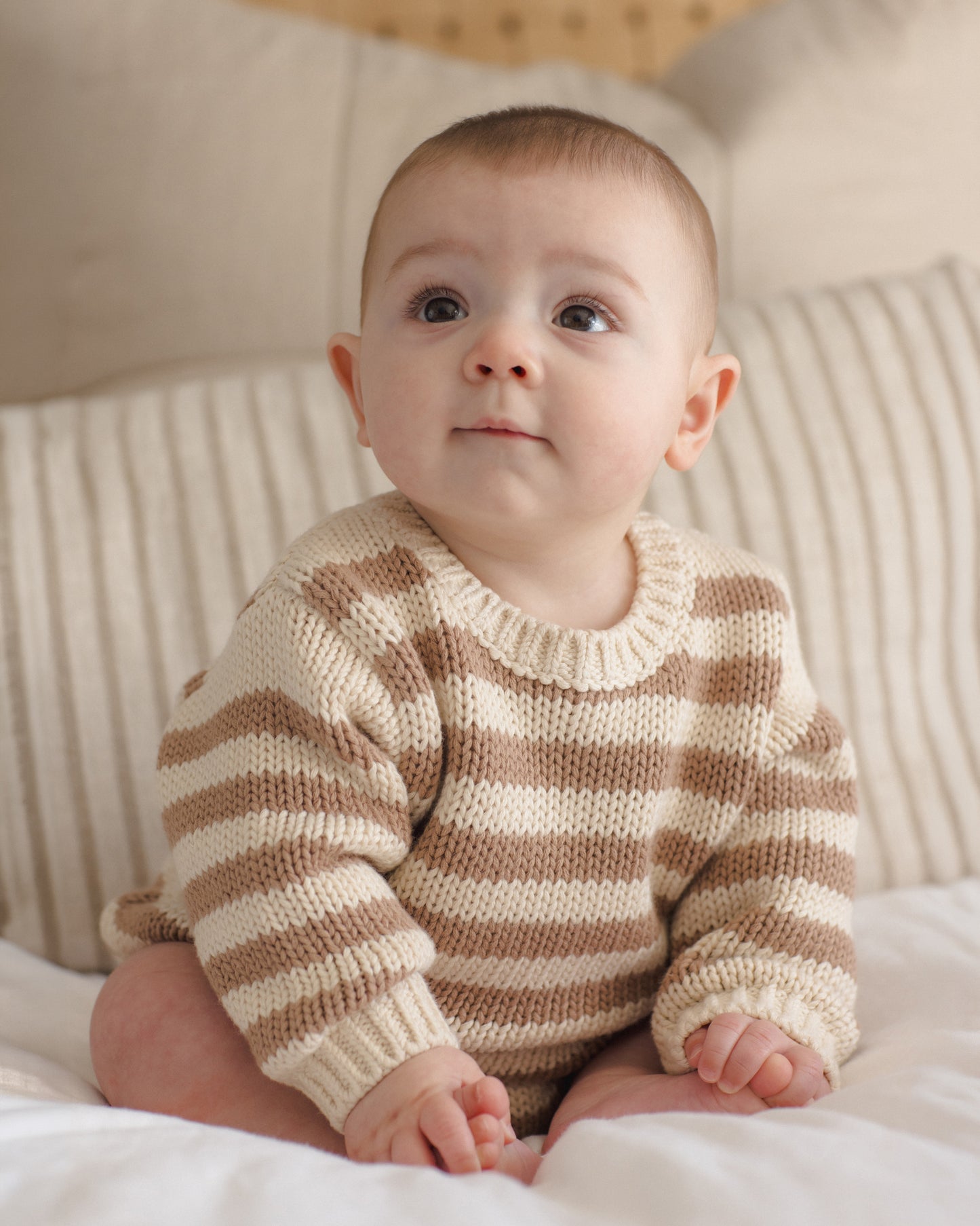 Rex Romper Almond Stripe - Rylee + Cru | Kids Clothes | Trendy Baby Clothes | Modern Infant Outfits |