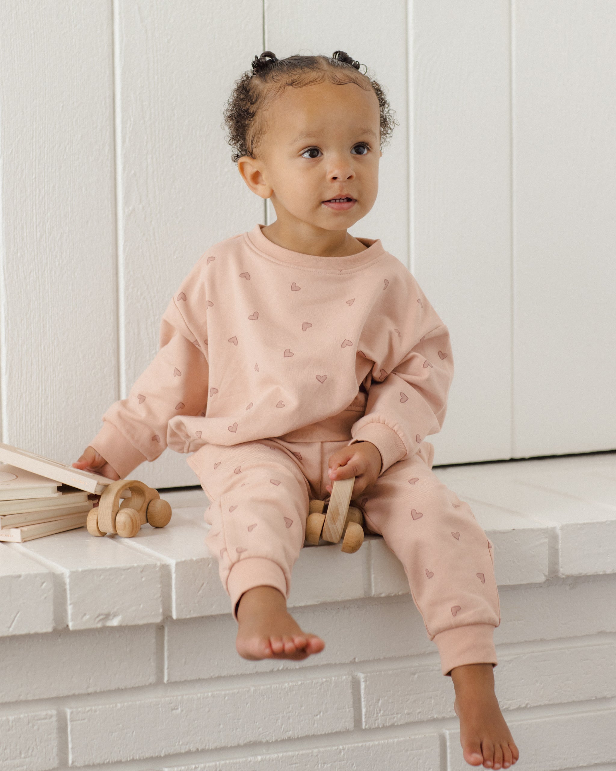 Relaxed Sweatshirt Hearts - Rylee + Cru | Kids Clothes | Trendy Baby Clothes | Modern Infant Outfits |