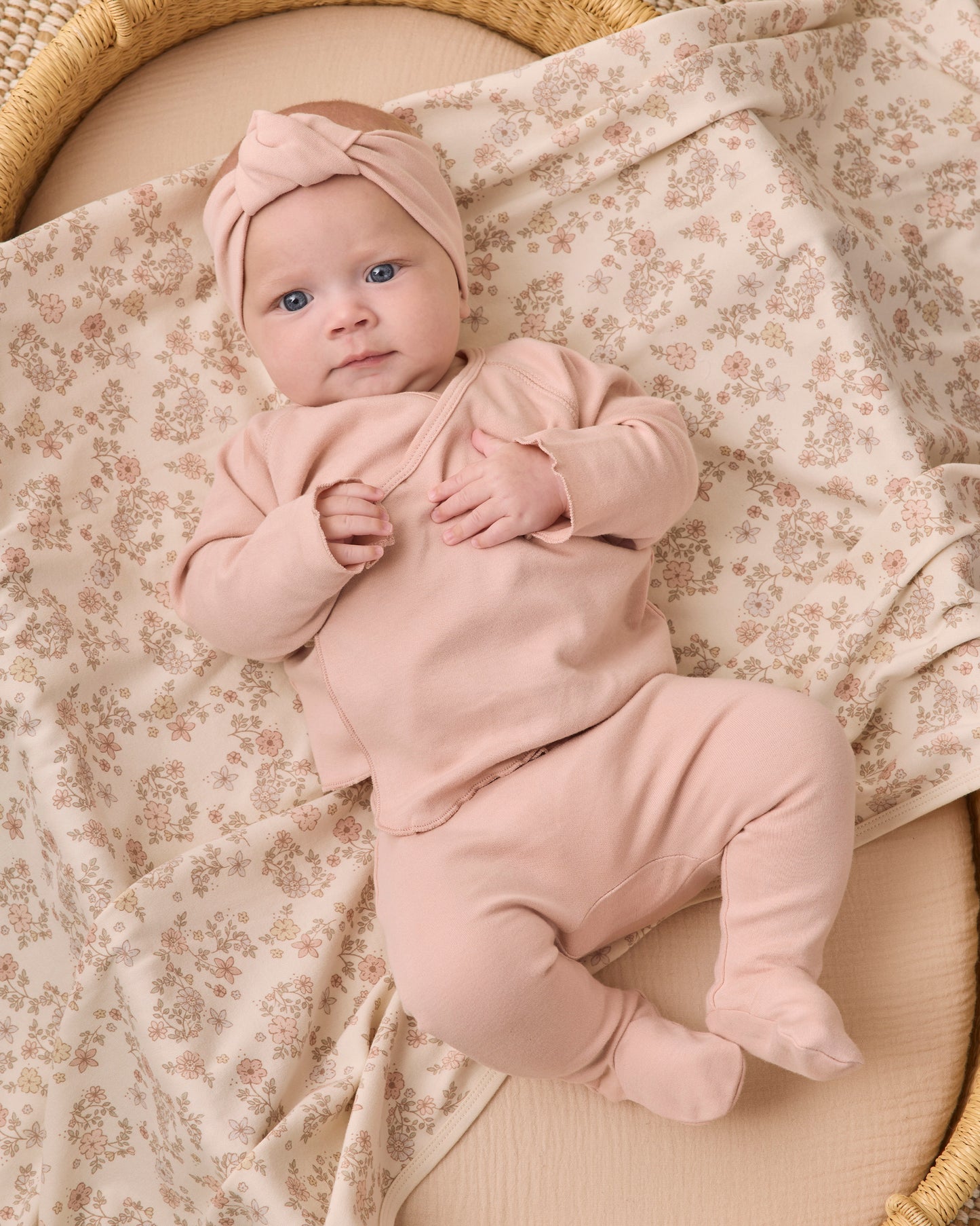 Wrap Top + Footed Pant Set Dusty Rose - Rylee + Cru | Kids Clothes | Trendy Baby Clothes | Modern Infant Outfits |