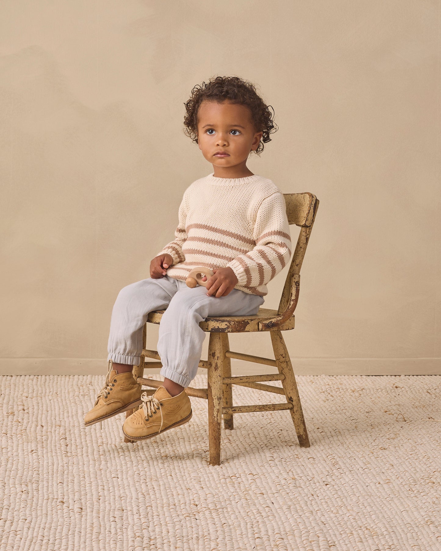 Rex Sweater Almond Stripe - Rylee + Cru | Kids Clothes | Trendy Baby Clothes | Modern Infant Outfits |