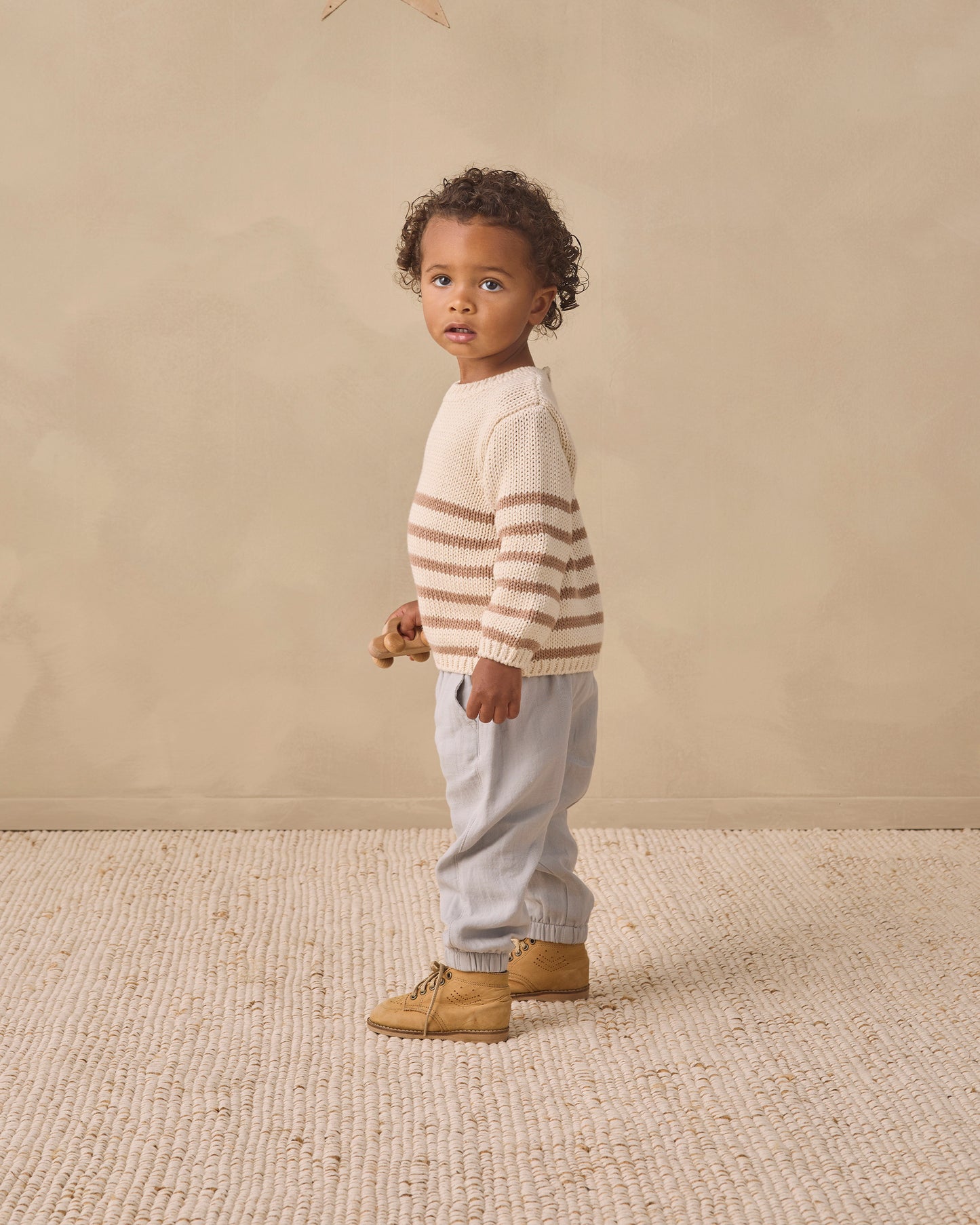 Rex Sweater Almond Stripe - Rylee + Cru | Kids Clothes | Trendy Baby Clothes | Modern Infant Outfits |