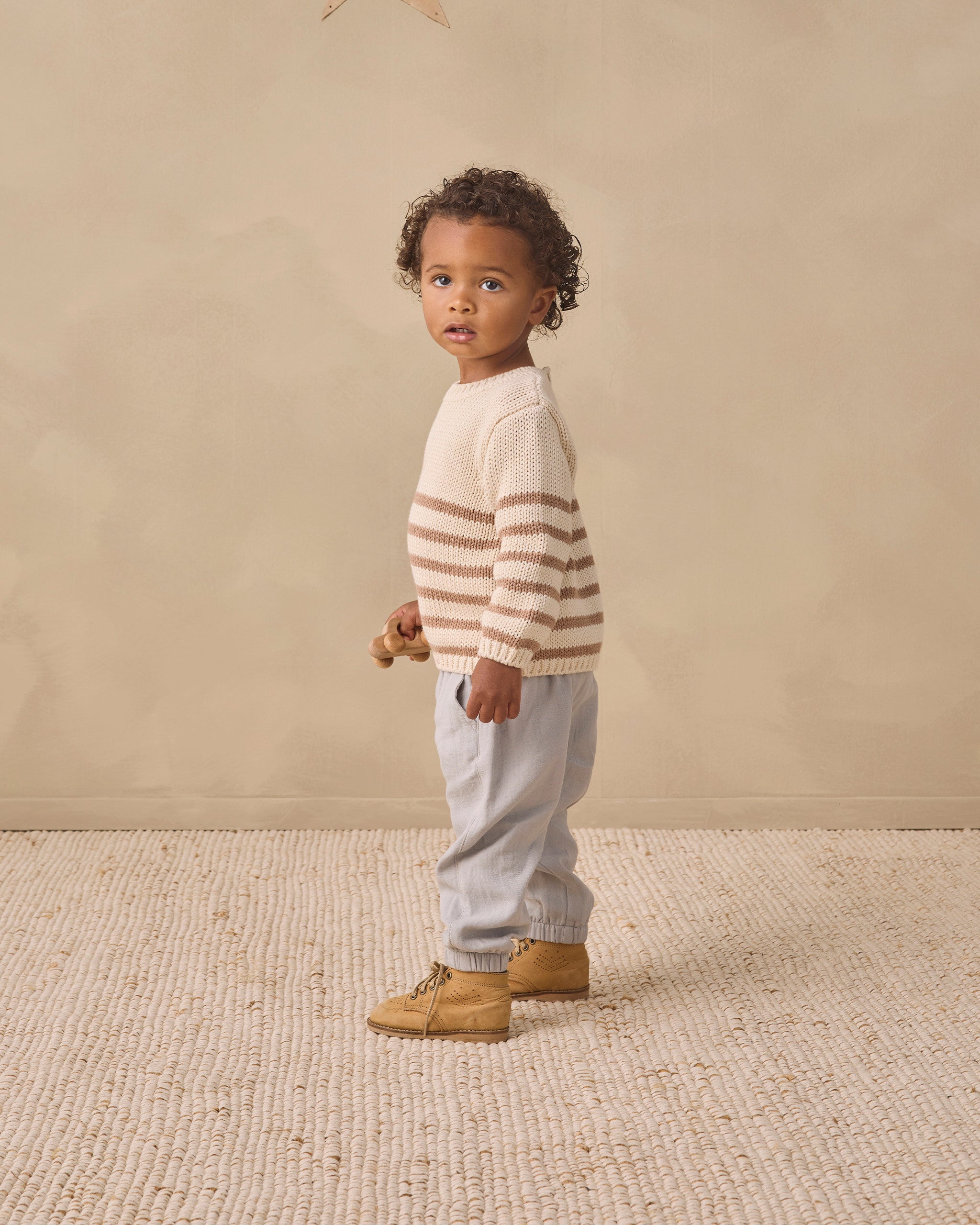 Rex Sweater Almond Stripe - Rylee + Cru | Kids Clothes | Trendy Baby Clothes | Modern Infant Outfits |