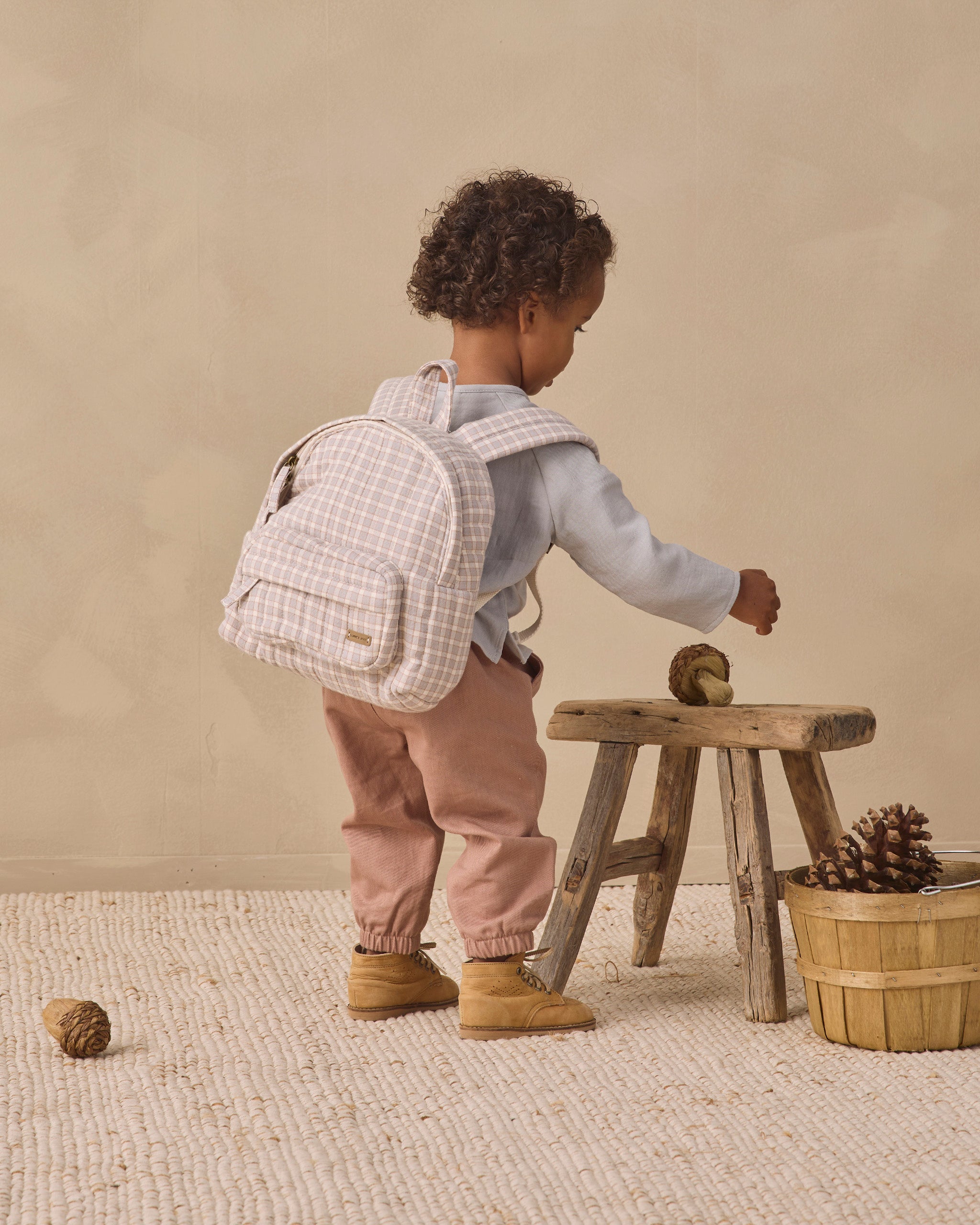 baby boy mini backpack Accmor Toddler with Leash, Backpacks with Anti Lost Wrist Link, Cute Kids Backpack Leash Walking Harness for Travel, Small Excavator Backpack Tether for Boys Girls 1-3 (Black) It features a spacious main compartment and a front zippered pocket for small items Corduroy Backpack- Camel