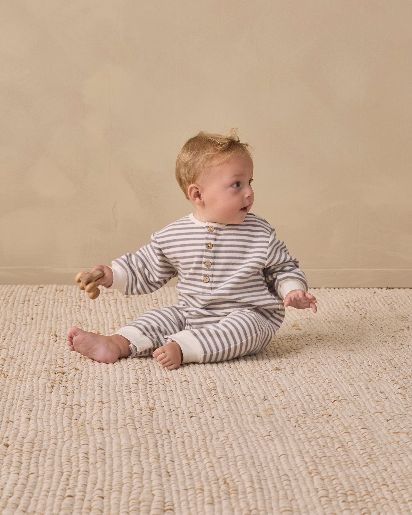 Relaxed Jumpsuit Slate Stripe - Rylee + Cru | Kids Clothes | Trendy Baby Clothes | Modern Infant Outfits |
