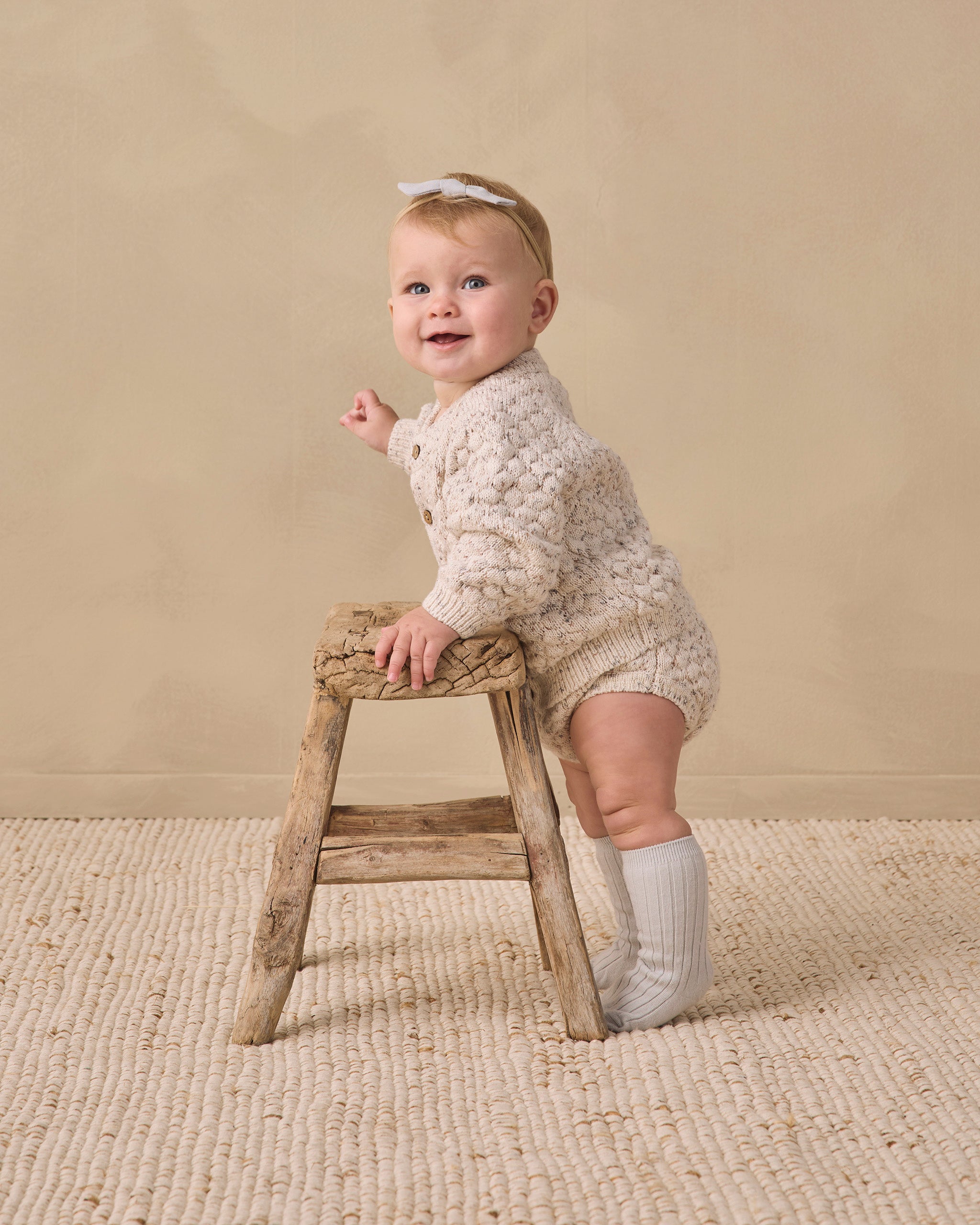 Bubble Knit Cardigan Natural Confetti - Rylee + Cru | Kids Clothes | Trendy Baby Clothes | Modern Infant Outfits |