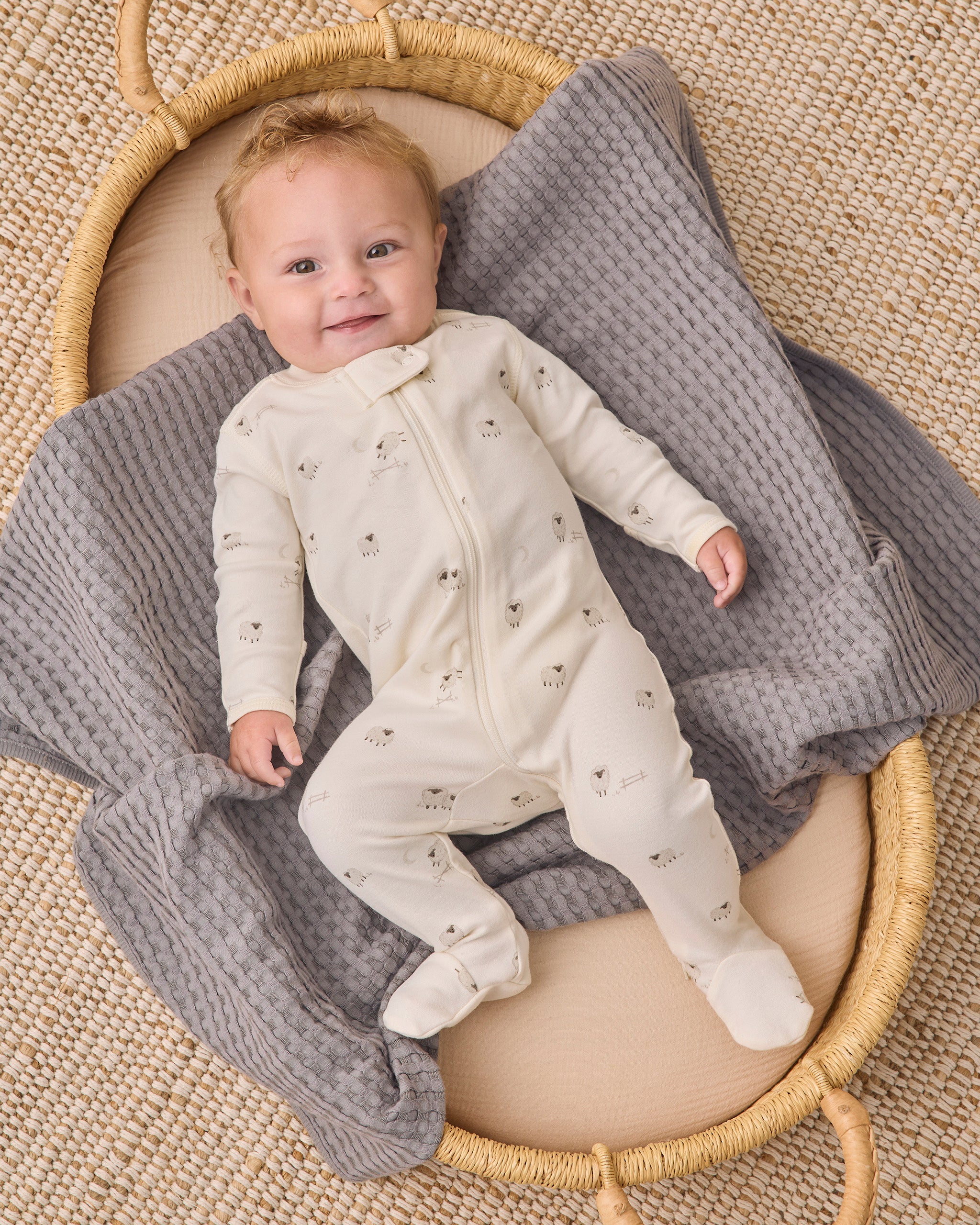 Waffle Baby Blanket Slate - Rylee + Cru | Kids Clothes | Trendy Baby Clothes | Modern Infant Outfits |