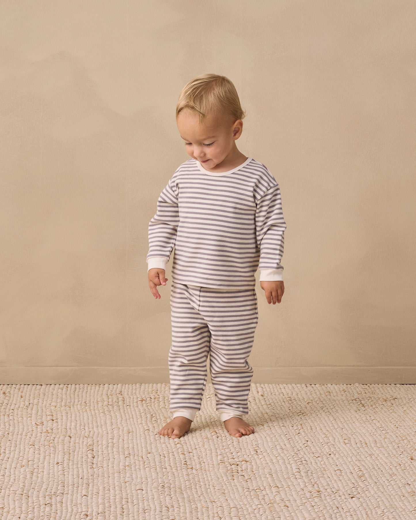 Cozy Set Slate Stripe - Rylee + Cru | Kids Clothes | Trendy Baby Clothes | Modern Infant Outfits |