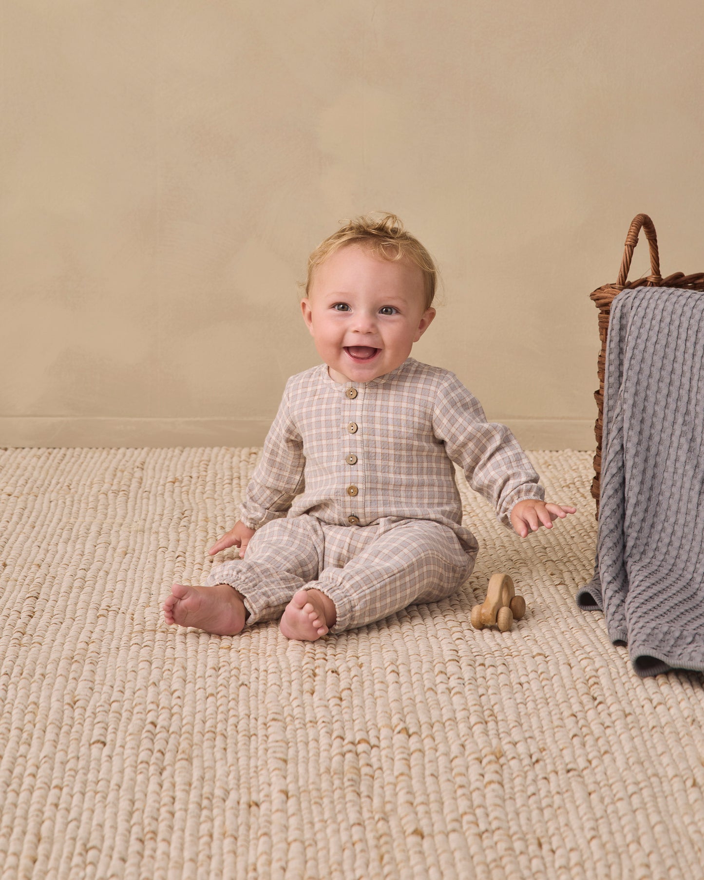 Woven Jumpsuit Blue Gingham - Rylee + Cru | Kids Clothes | Trendy Baby Clothes | Modern Infant Outfits |