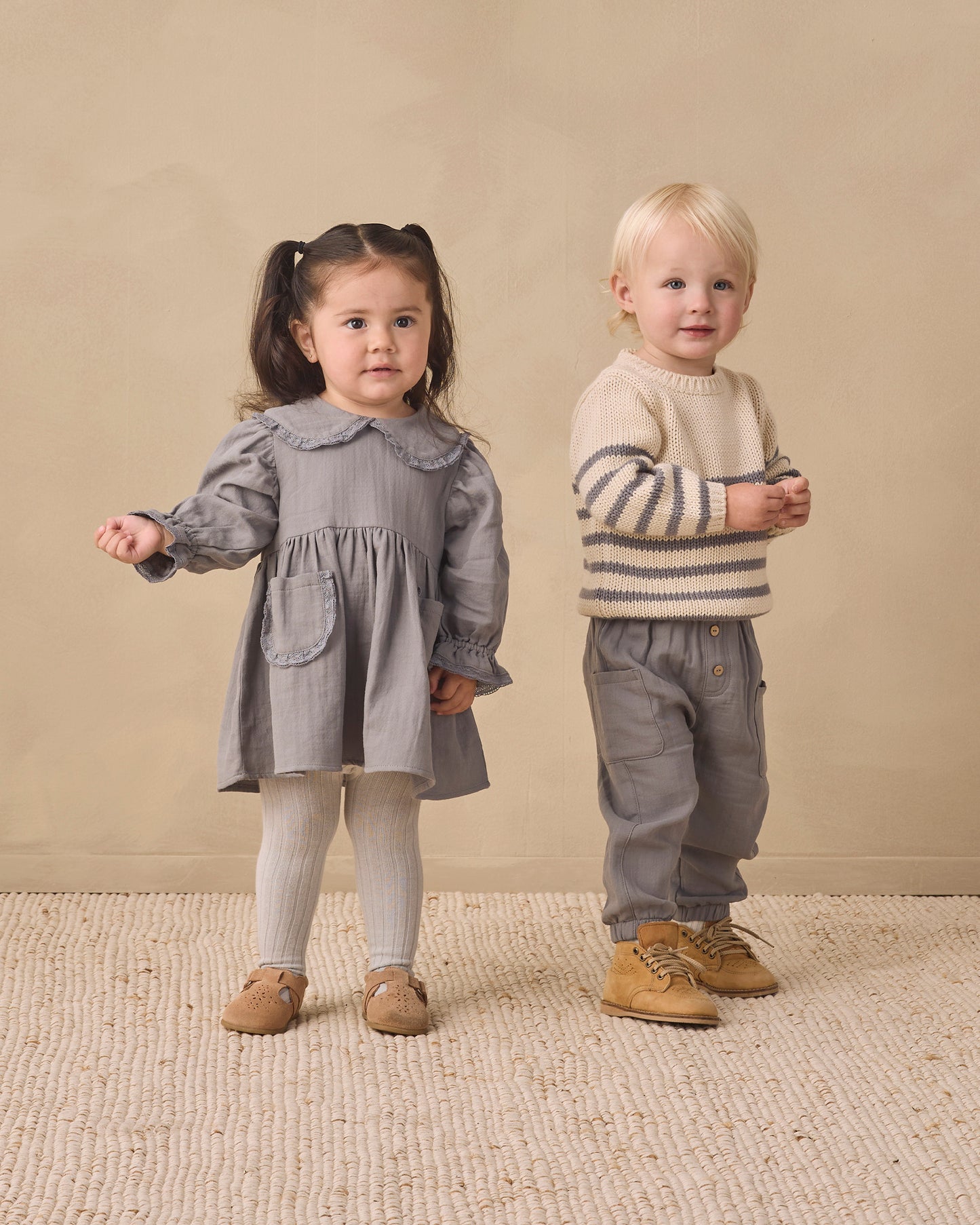 Marisol Dress Slate - Rylee + Cru | Kids Clothes | Trendy Baby Clothes | Modern Infant Outfits |