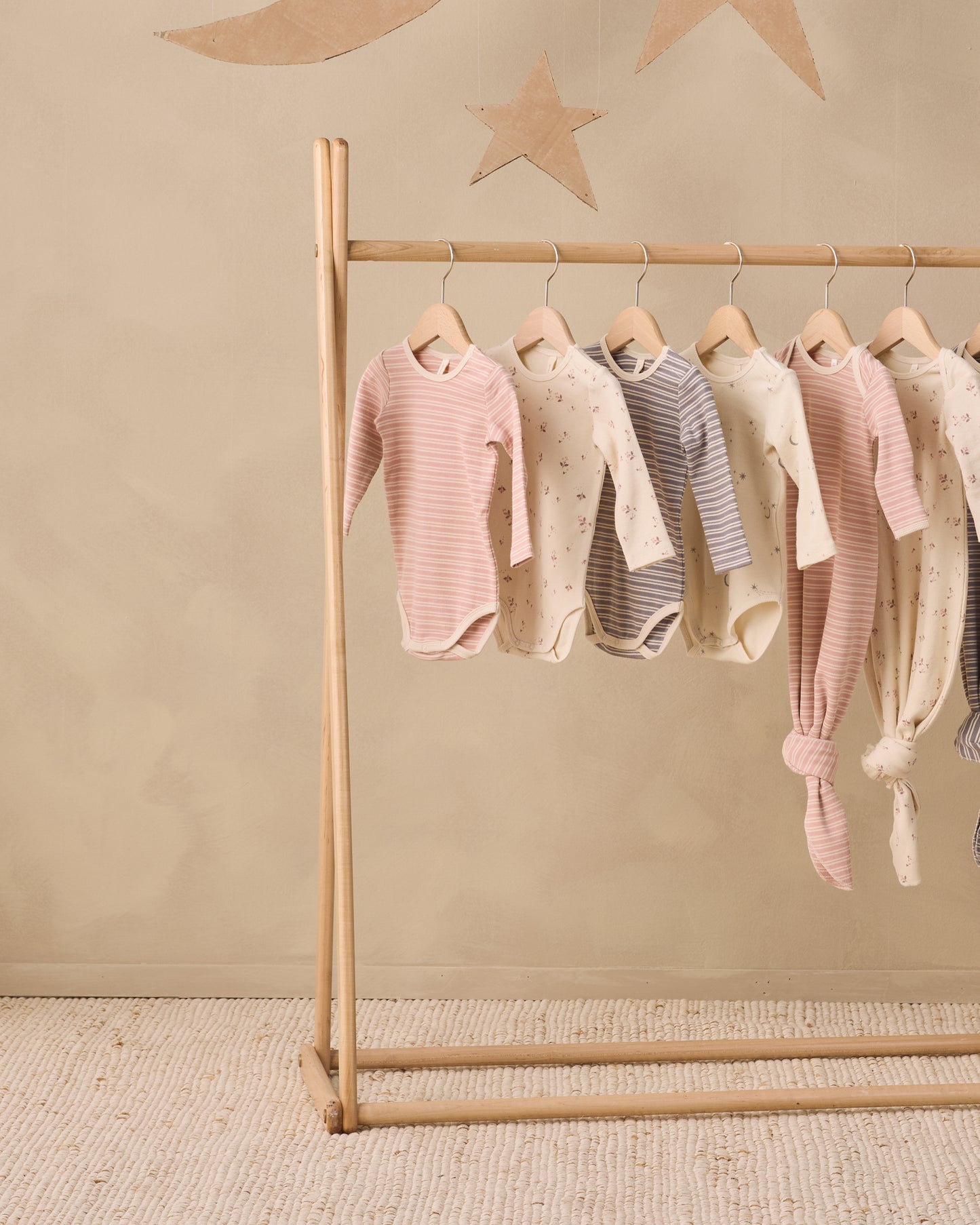 Ribbed Bodysuit, 2 Pack Dusty Rose Microstripe, Fall Ditsy - Rylee + Cru | Kids Clothes | Trendy Baby Clothes | Modern Infant Outfits |