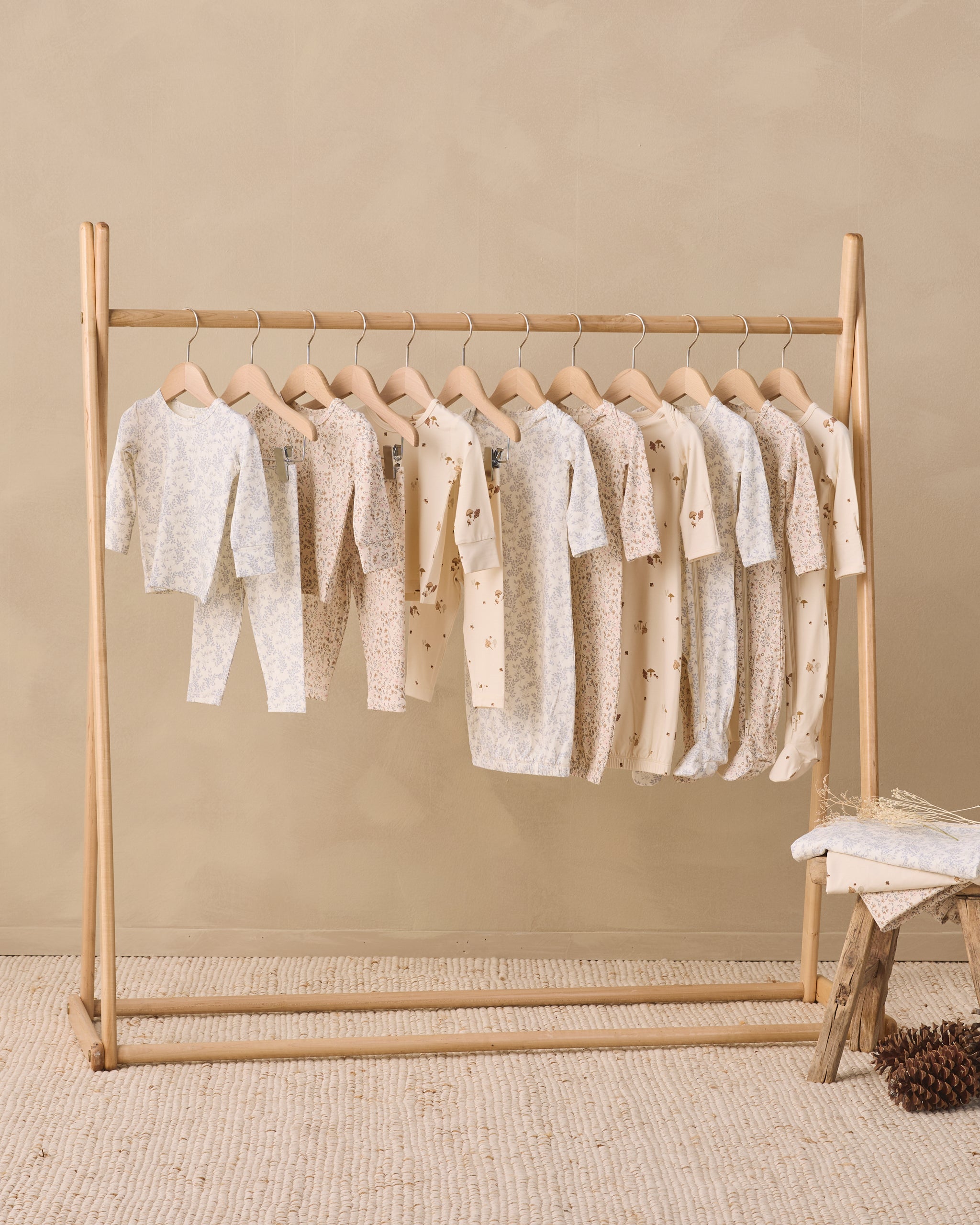 Bamboo Pajama Set Cloud Floral - Rylee + Cru | Kids Clothes | Trendy Baby Clothes | Modern Infant Outfits |
