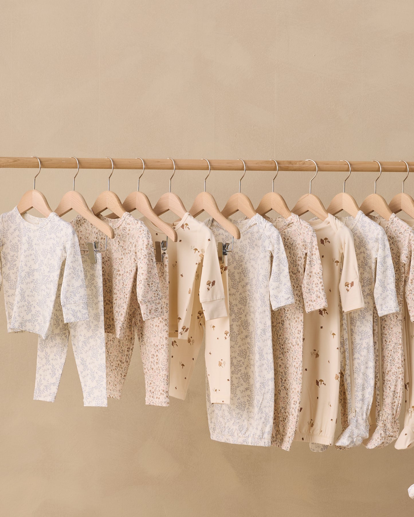 Bamboo Baby Gown + Hat Set Woodland - Rylee + Cru | Kids Clothes | Trendy Baby Clothes | Modern Infant Outfits |