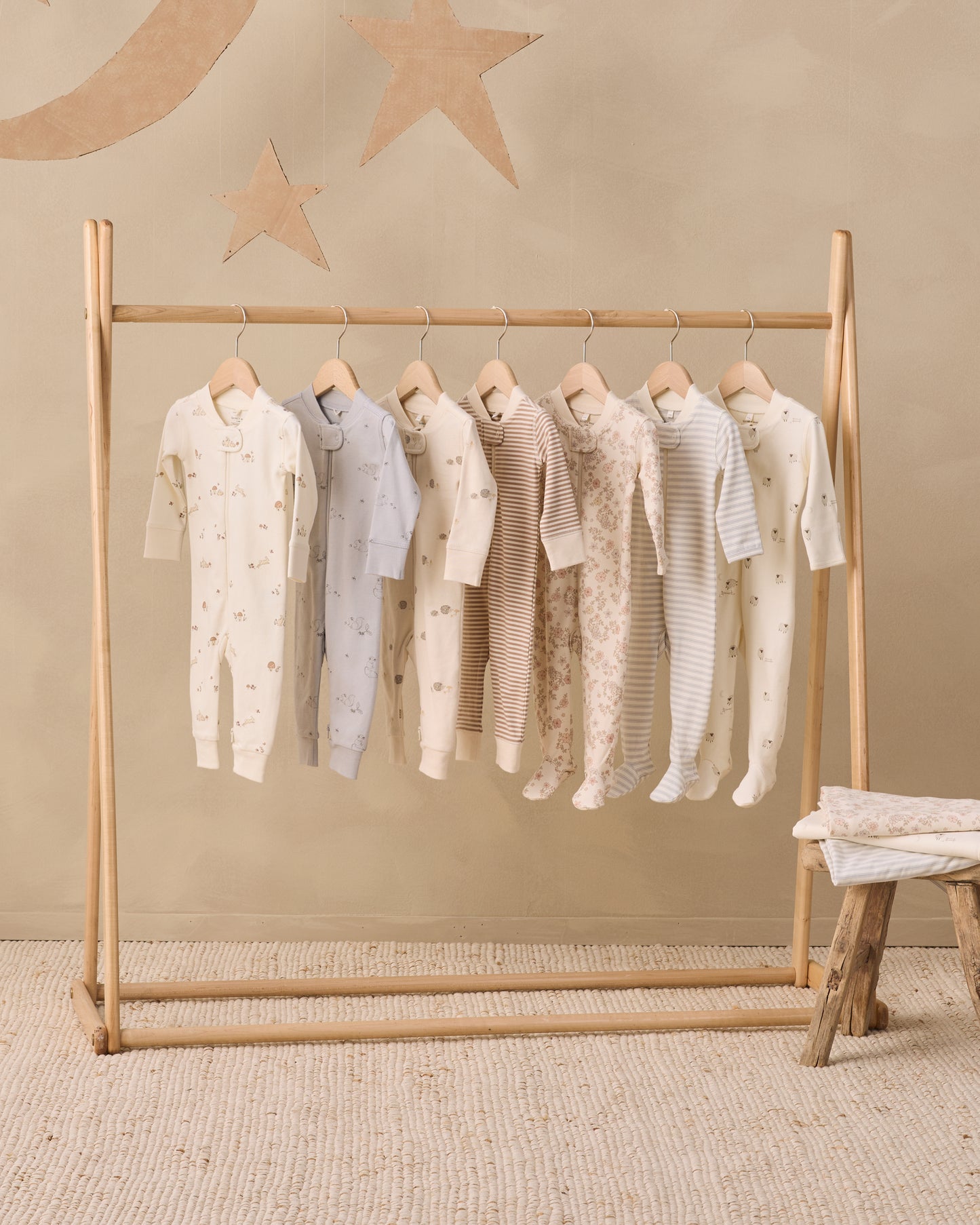 Zip Long Sleeve Sleeper Footie Cloud Stripe - Rylee + Cru | Kids Clothes | Trendy Baby Clothes | Modern Infant Outfits |