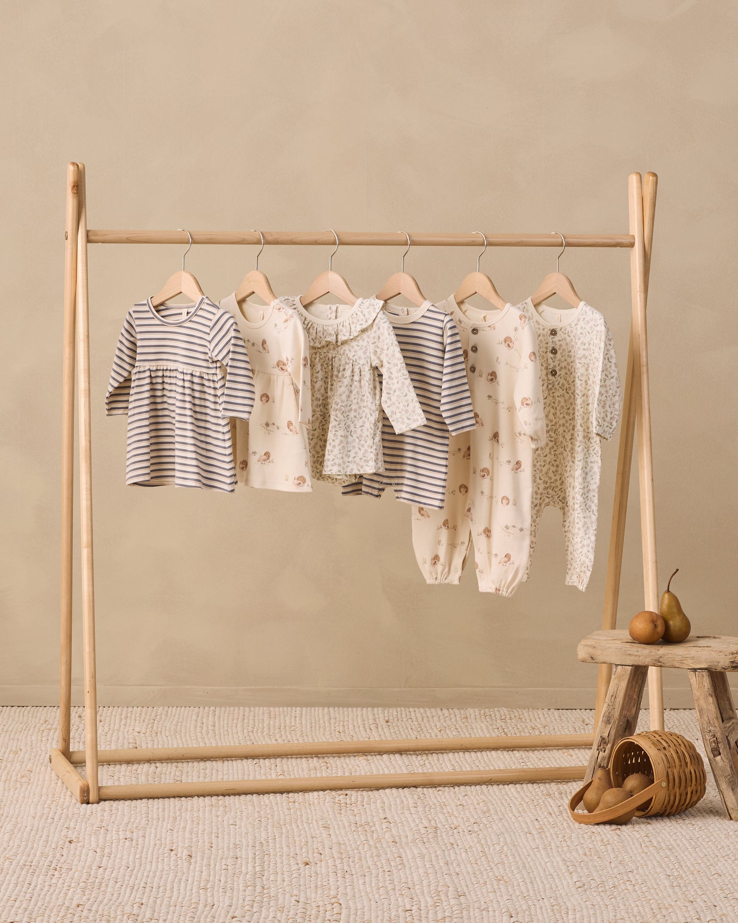 Ruffle Collar Jersey Dress Floret - Rylee + Cru | Kids Clothes | Trendy Baby Clothes | Modern Infant Outfits |