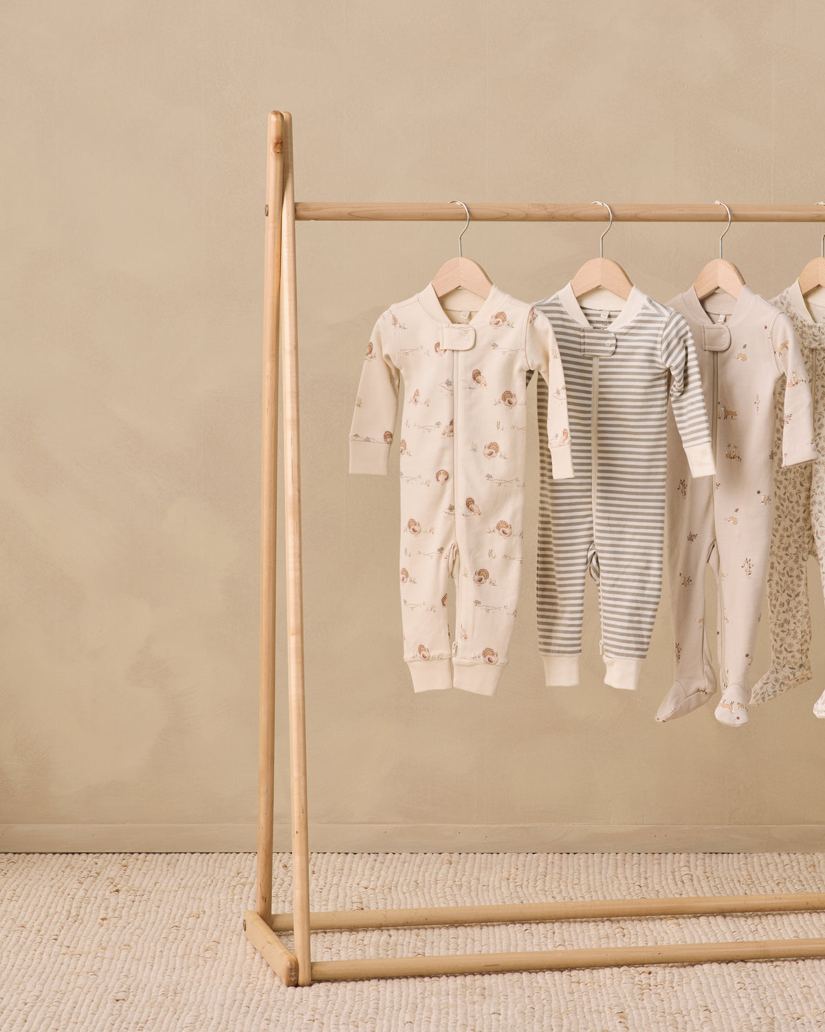 Zip Long Sleeve Sleeper Laurel Stripe - Rylee + Cru | Kids Clothes | Trendy Baby Clothes | Modern Infant Outfits |