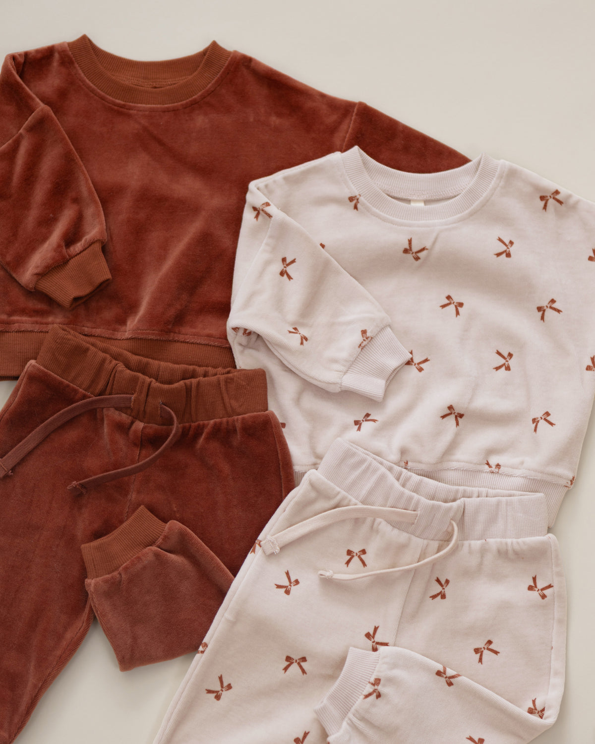 Velour Relaxed Sweatshirt Red Bows - Rylee + Cru | Kids Clothes | Trendy Baby Clothes | Modern Infant Outfits |