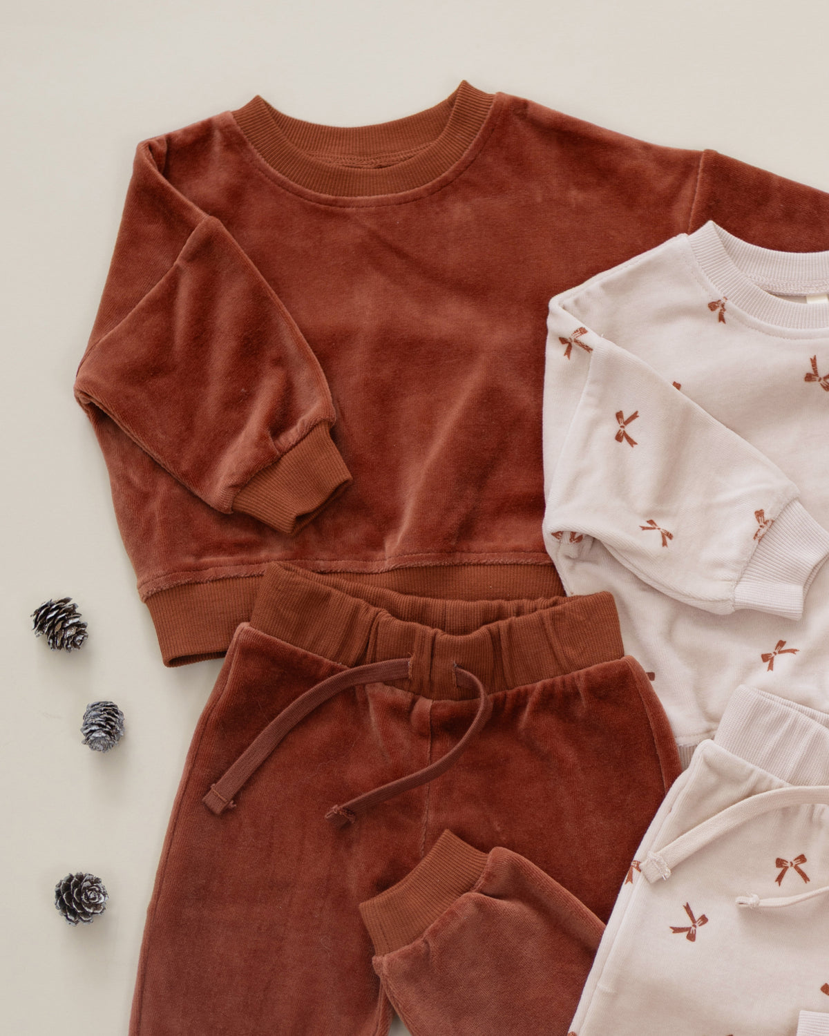 Velour Relaxed Sweatshirt Redwood - Rylee + Cru | Kids Clothes | Trendy Baby Clothes | Modern Infant Outfits |