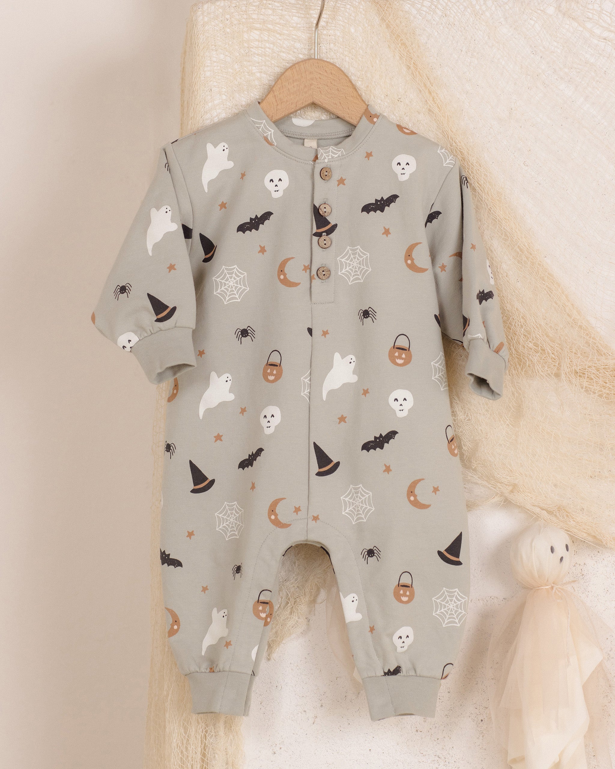 Relaxed Fleece Jumpsuit Halloween Things - Rylee + Cru | Kids Clothes | Trendy Baby Clothes | Modern Infant Outfits |