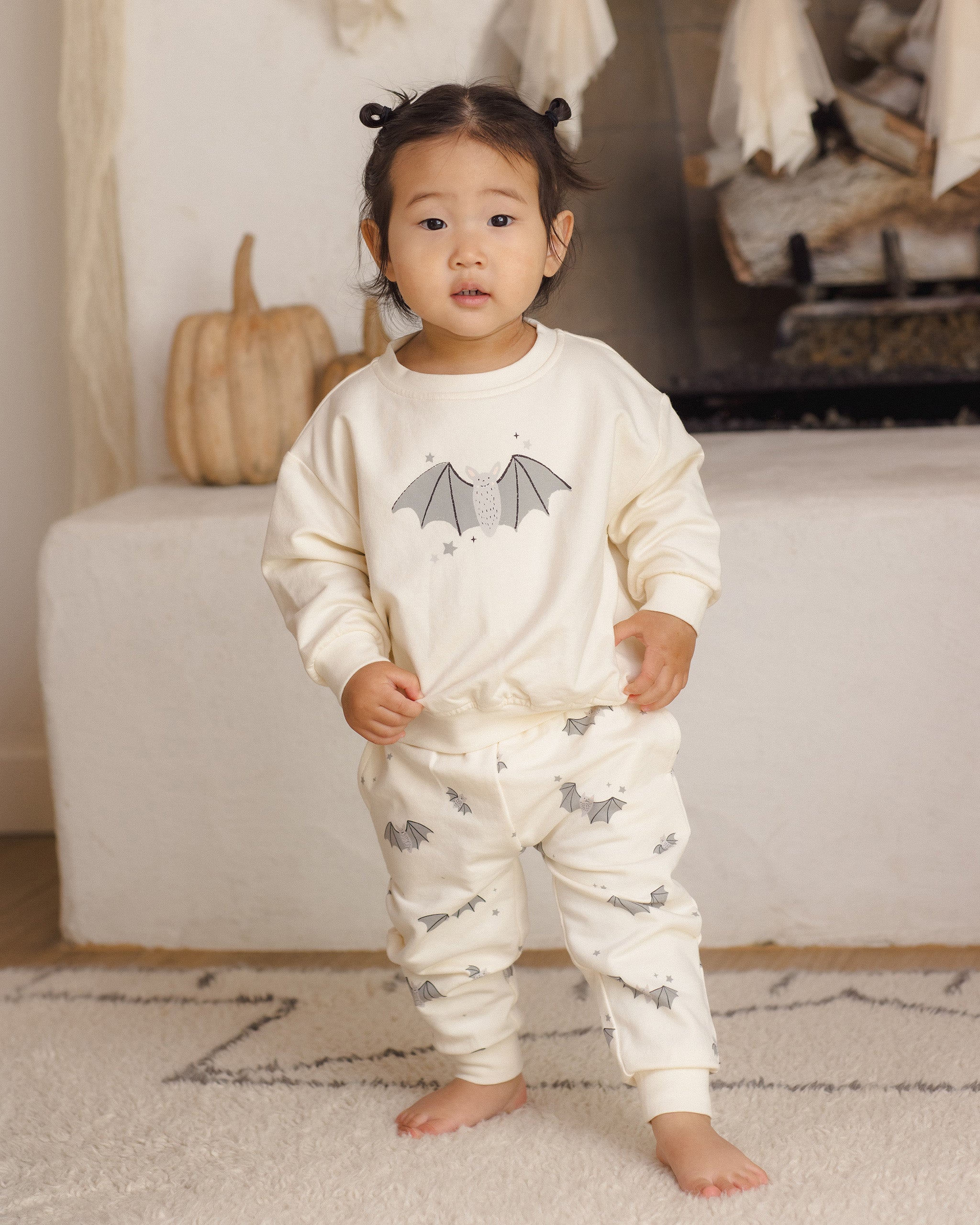 Relaxed Fleece Sweatshirt Baby Bat - Rylee + Cru | Kids Clothes | Trendy Baby Clothes | Modern Infant Outfits |