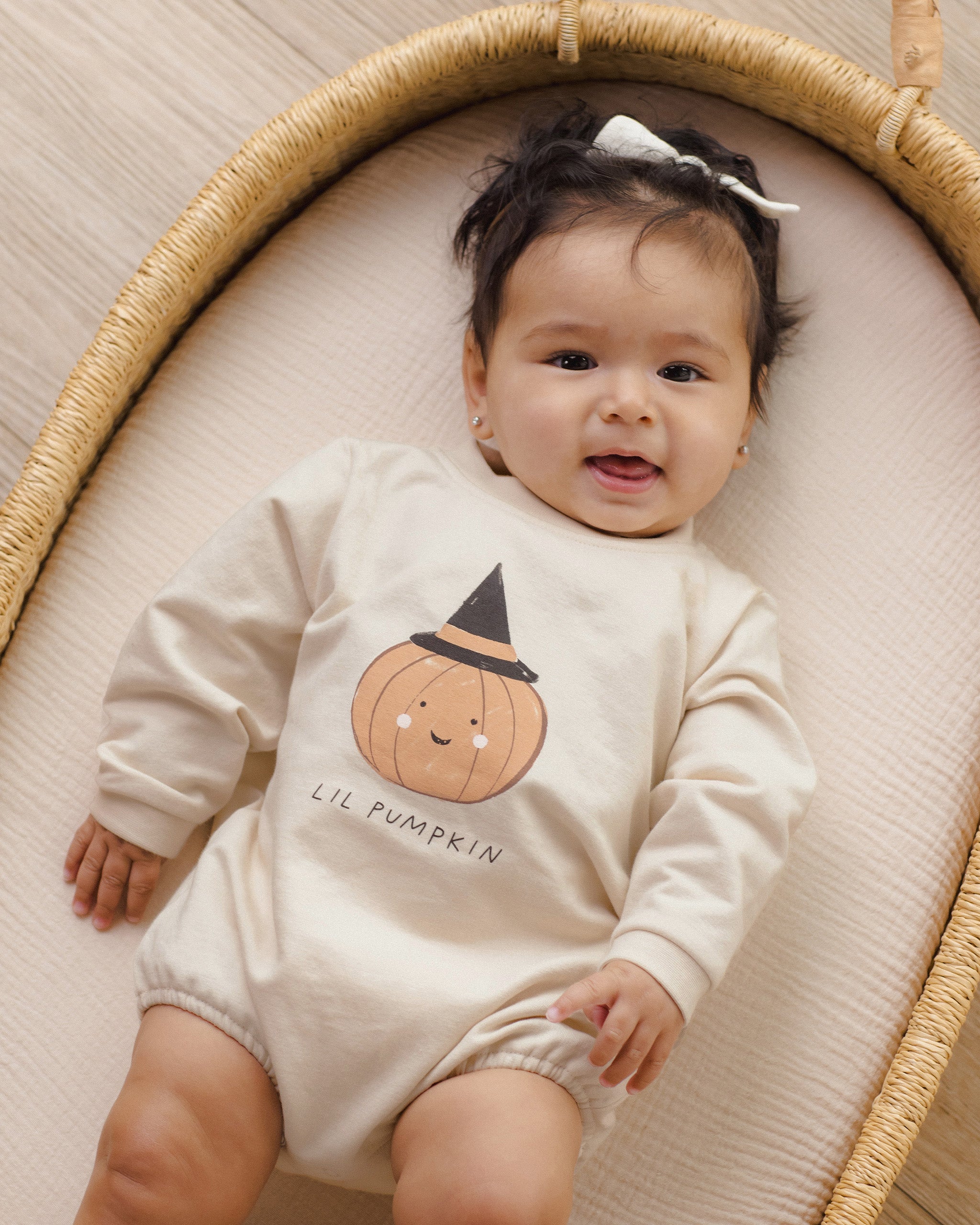 Crewneck Bubble Romper Lil Pumpkin - Rylee + Cru | Kids Clothes | Trendy Baby Clothes | Modern Infant Outfits |