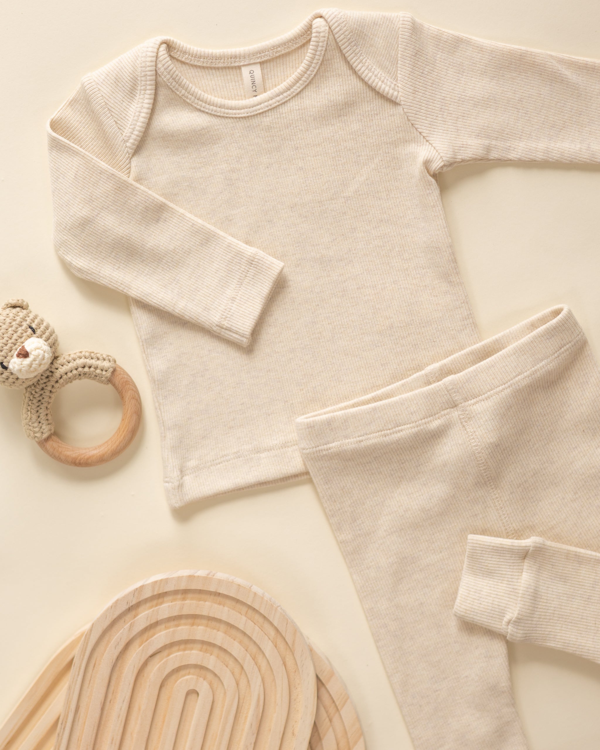 Ribbed Tee And Legging Set || Oatmeal - Rylee + Cru | Kids Clothes | Trendy Baby Clothes | Modern Infant Outfits |