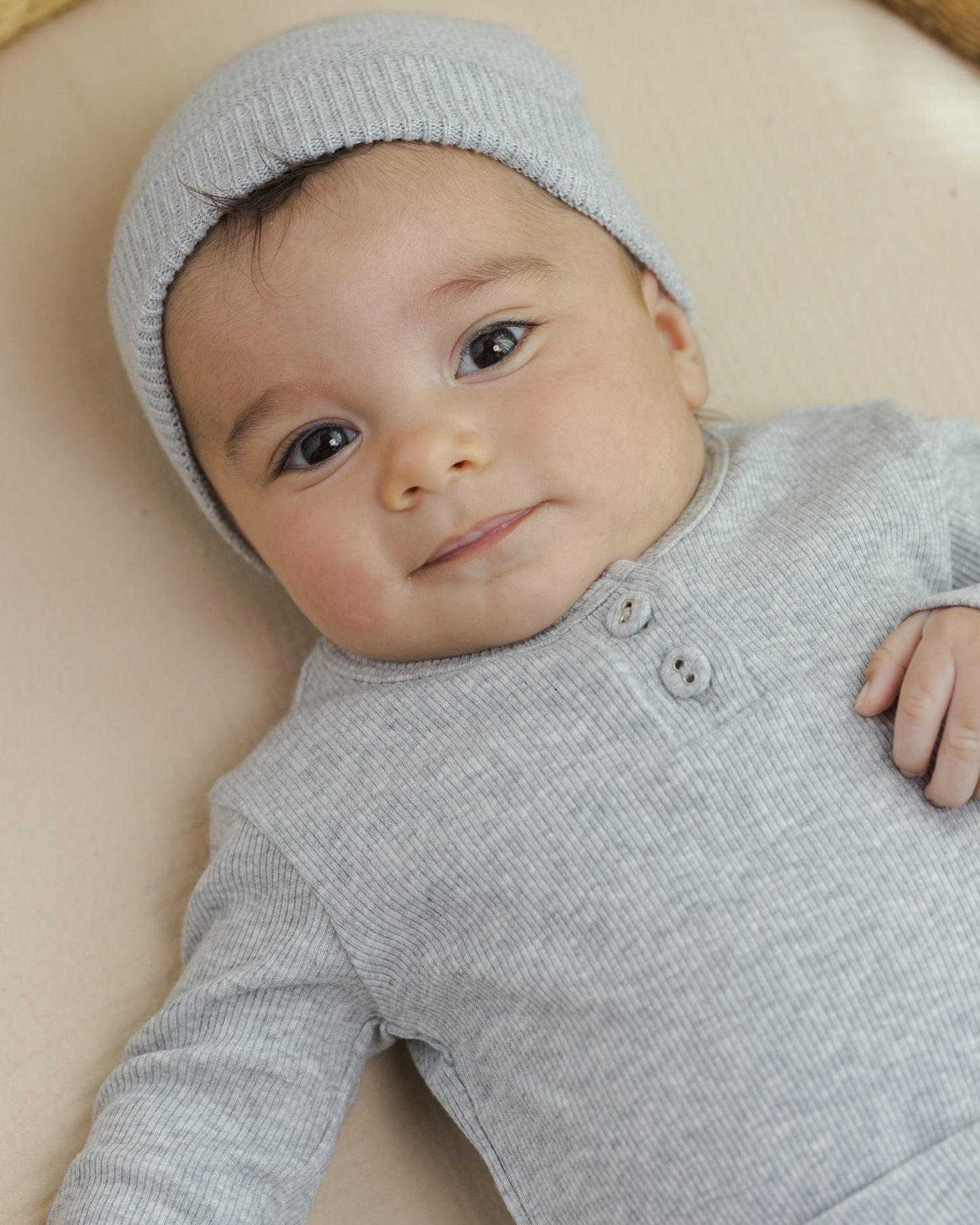 Ribbed Long Sleeve Onesie Dusty Blue - Rylee + Cru | Kids Clothes | Trendy Baby Clothes | Modern Infant Outfits |