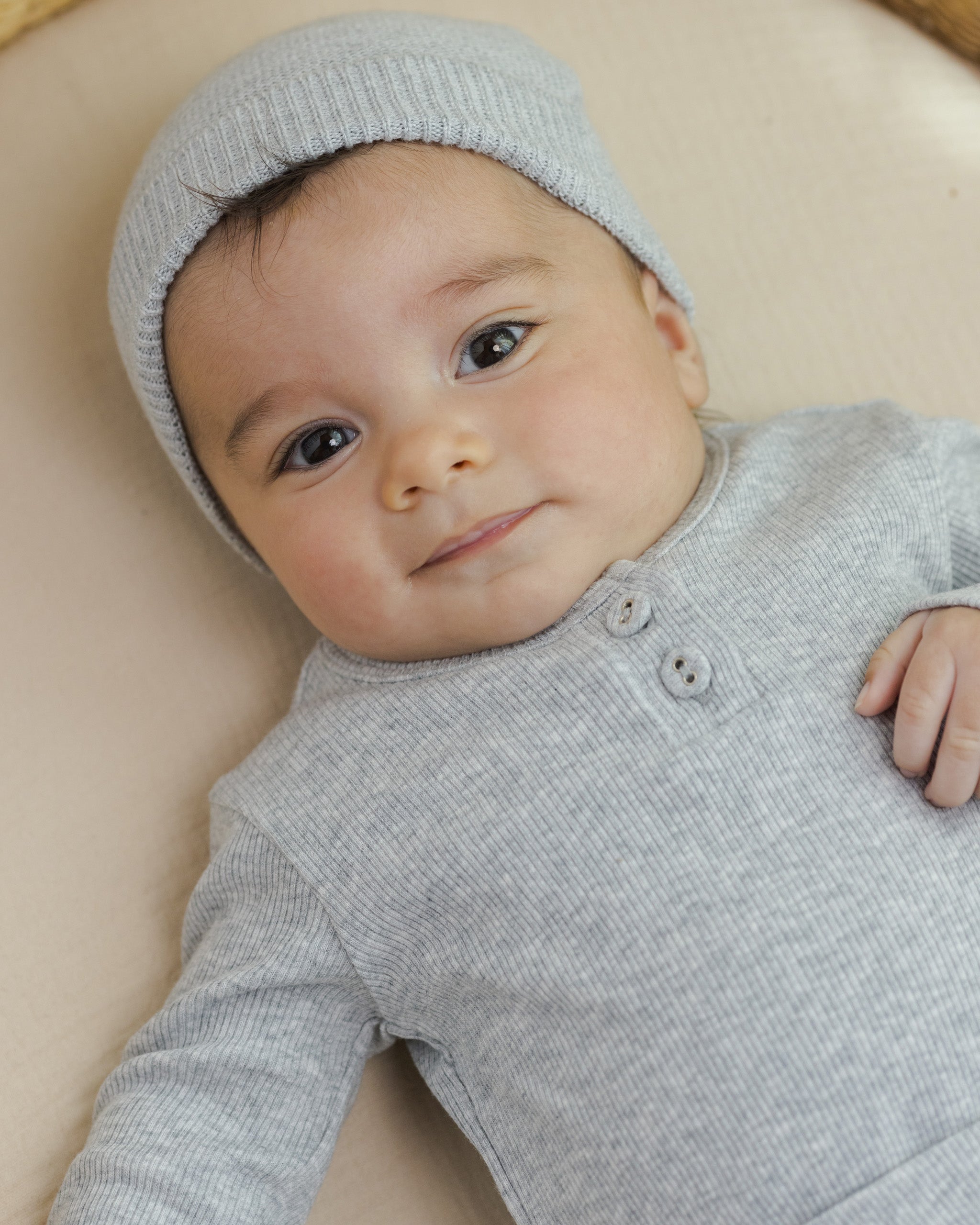 Ribbed Long Sleeve Onesie Dusty Blue - Rylee + Cru | Kids Clothes | Trendy Baby Clothes | Modern Infant Outfits |