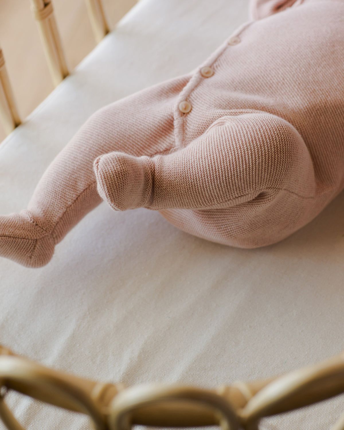 Wrap Knit Footie Heathered Rose - Rylee + Cru | Kids Clothes | Trendy Baby Clothes | Modern Infant Outfits |
