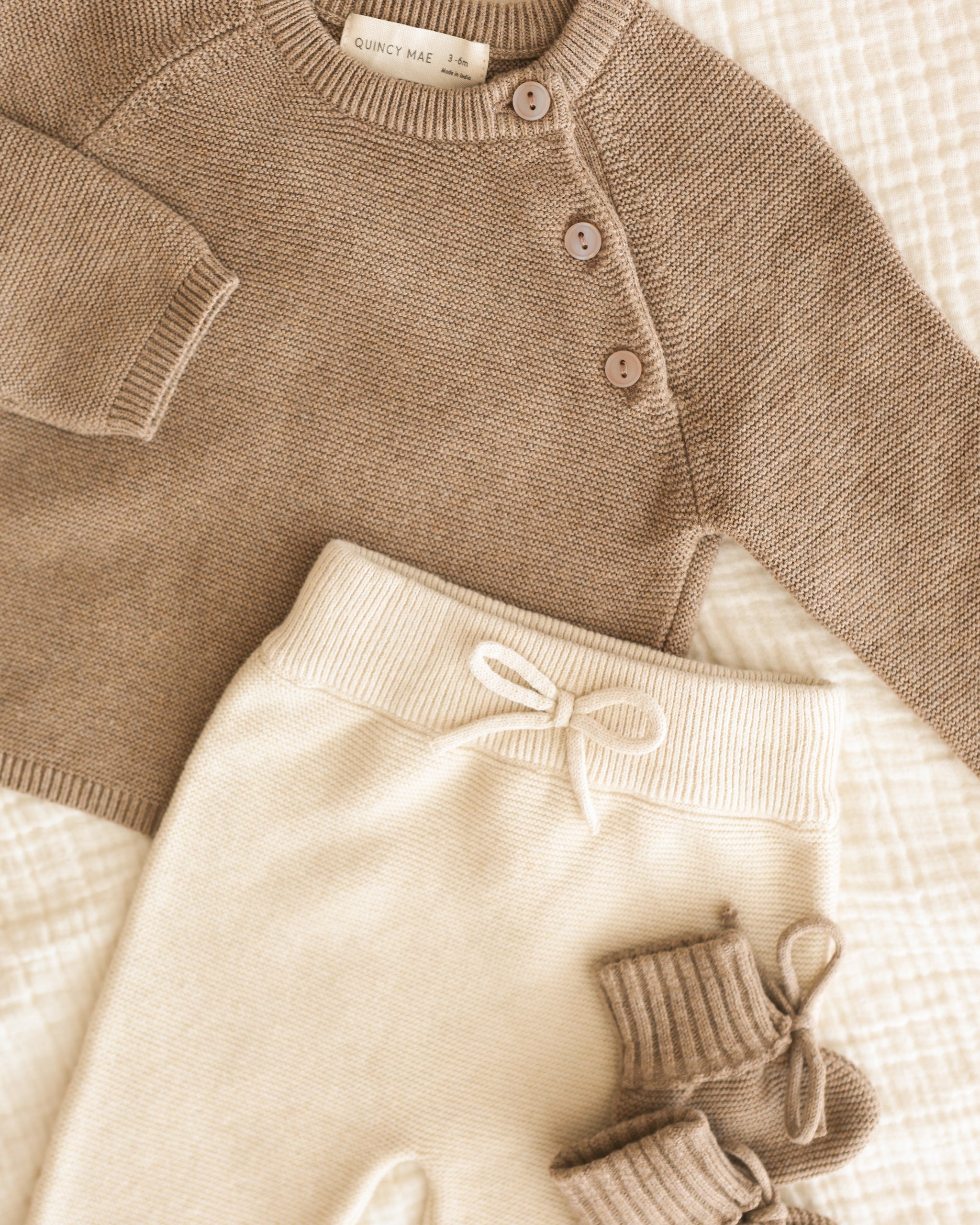Knit Pant || Heathered Natural - Rylee + Cru | Kids Clothes | Trendy Baby Clothes | Modern Infant Outfits |
