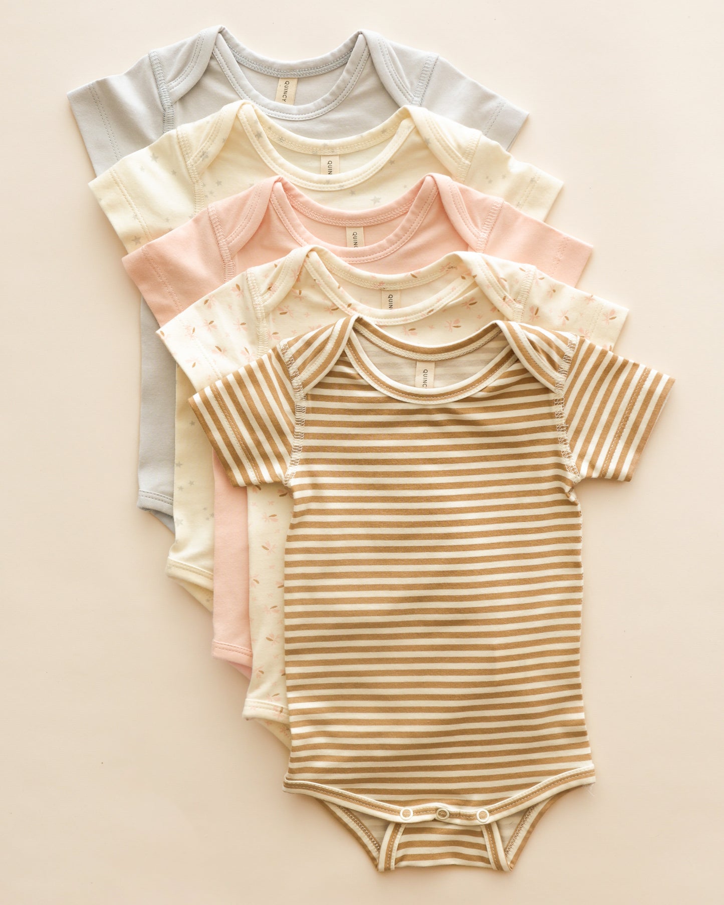 Short Sleeve One-Piece || Honey Stripe - Rylee + Cru | Kids Clothes | Trendy Baby Clothes | Modern Infant Outfits |