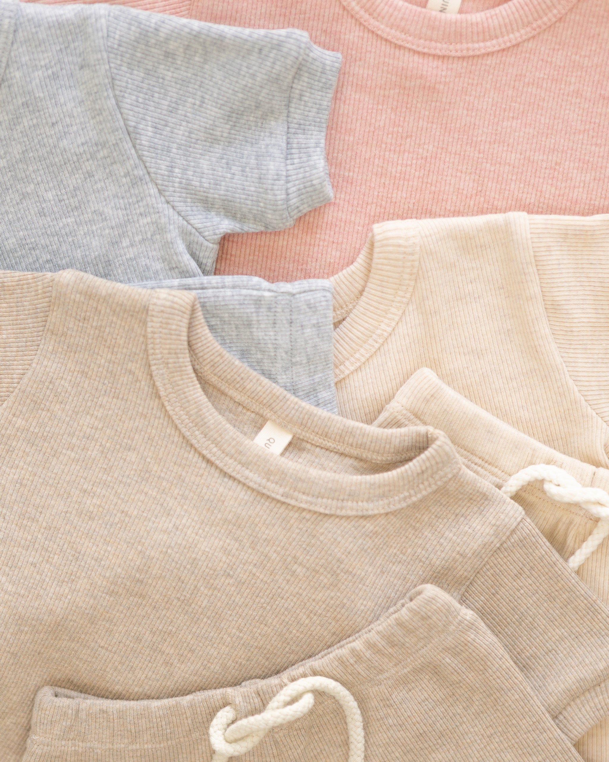 Ribbed Shortie Set || Taupe - Rylee + Cru | Kids Clothes | Trendy Baby Clothes | Modern Infant Outfits |