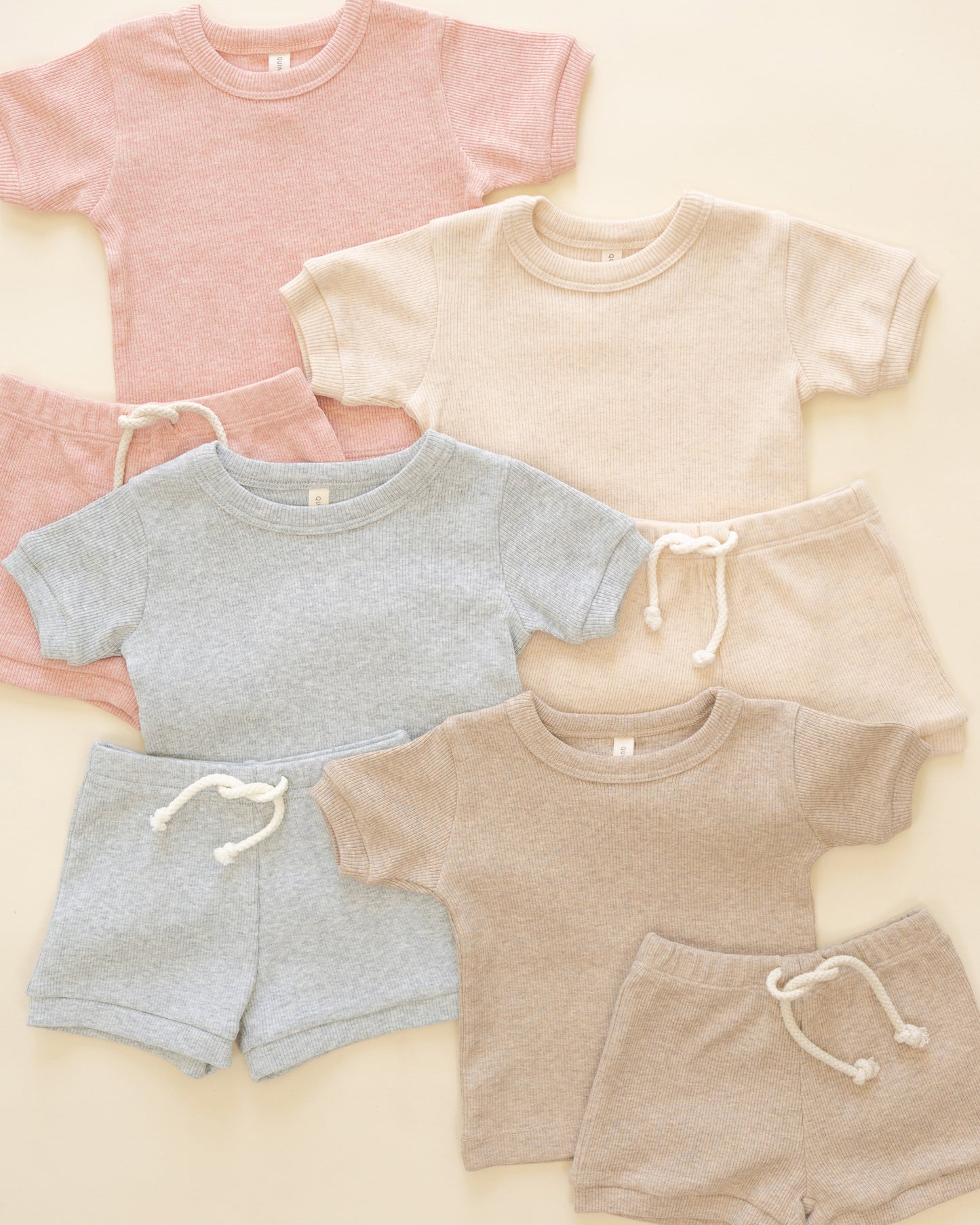 Ribbed Shortie Set || Rose - Rylee + Cru | Kids Clothes | Trendy Baby Clothes | Modern Infant Outfits |