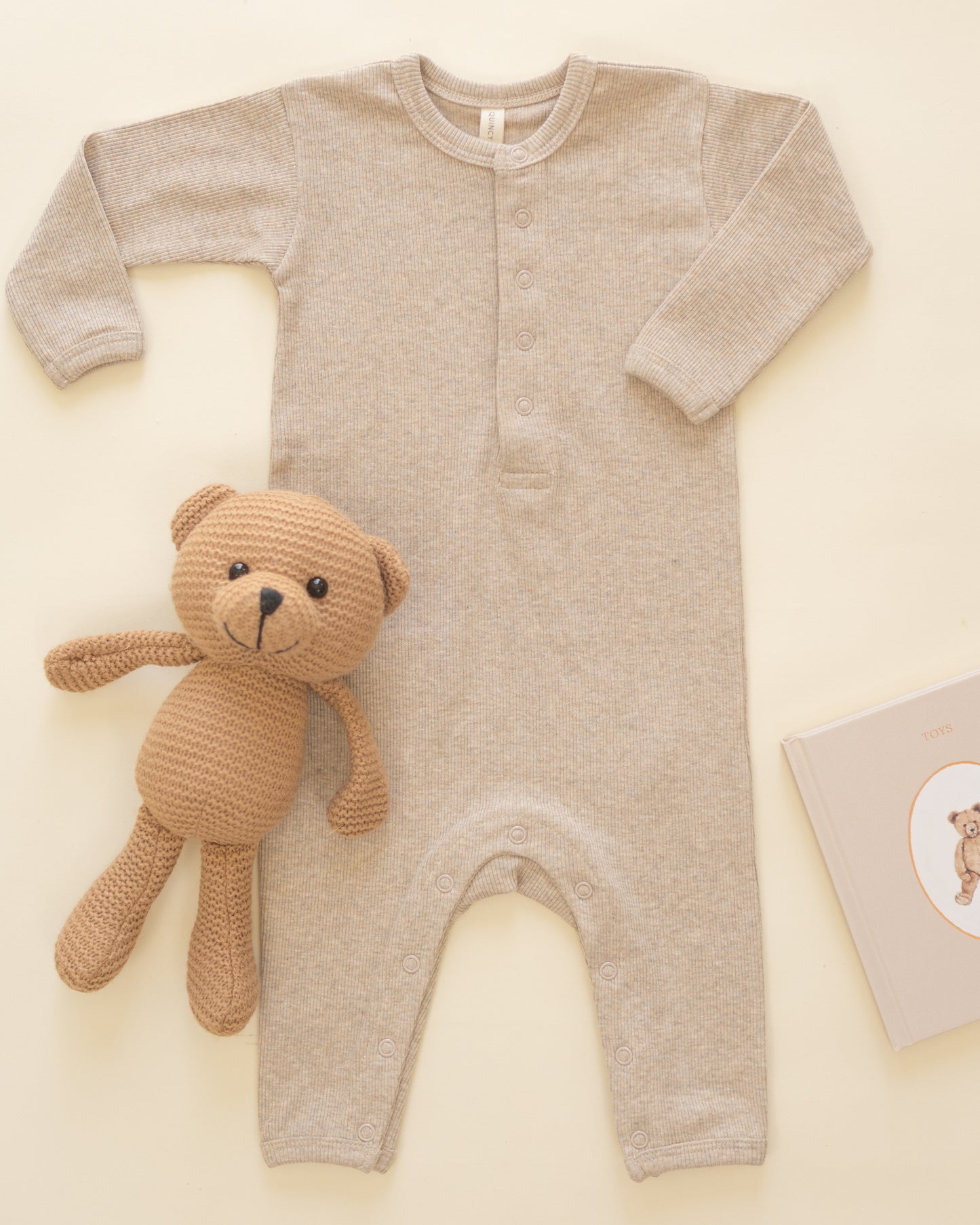 Ribbed Baby Jumpsuit || Taupe - Rylee + Cru | Kids Clothes | Trendy Baby Clothes | Modern Infant Outfits |