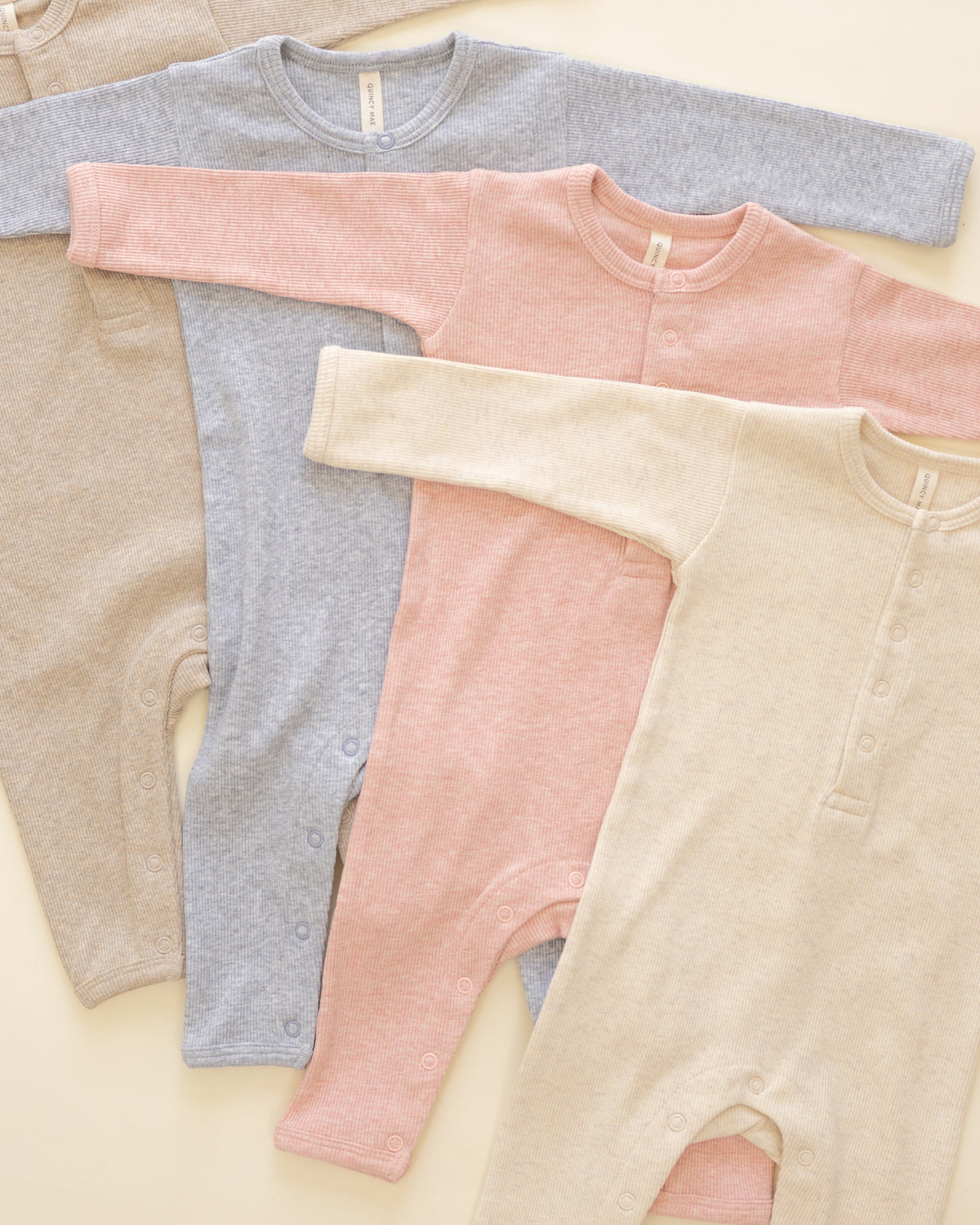 Ribbed Baby Jumpsuit Oatmeal - Rylee + Cru | Kids Clothes | Trendy Baby Clothes | Modern Infant Outfits |