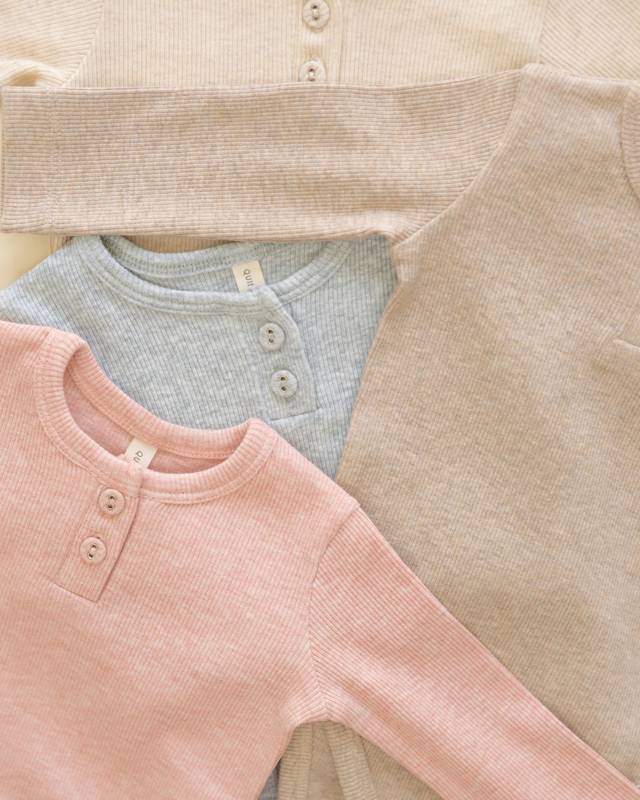 Ribbed Long Sleeve Onesie || Dusty Blue - Rylee + Cru | Kids Clothes | Trendy Baby Clothes | Modern Infant Outfits |