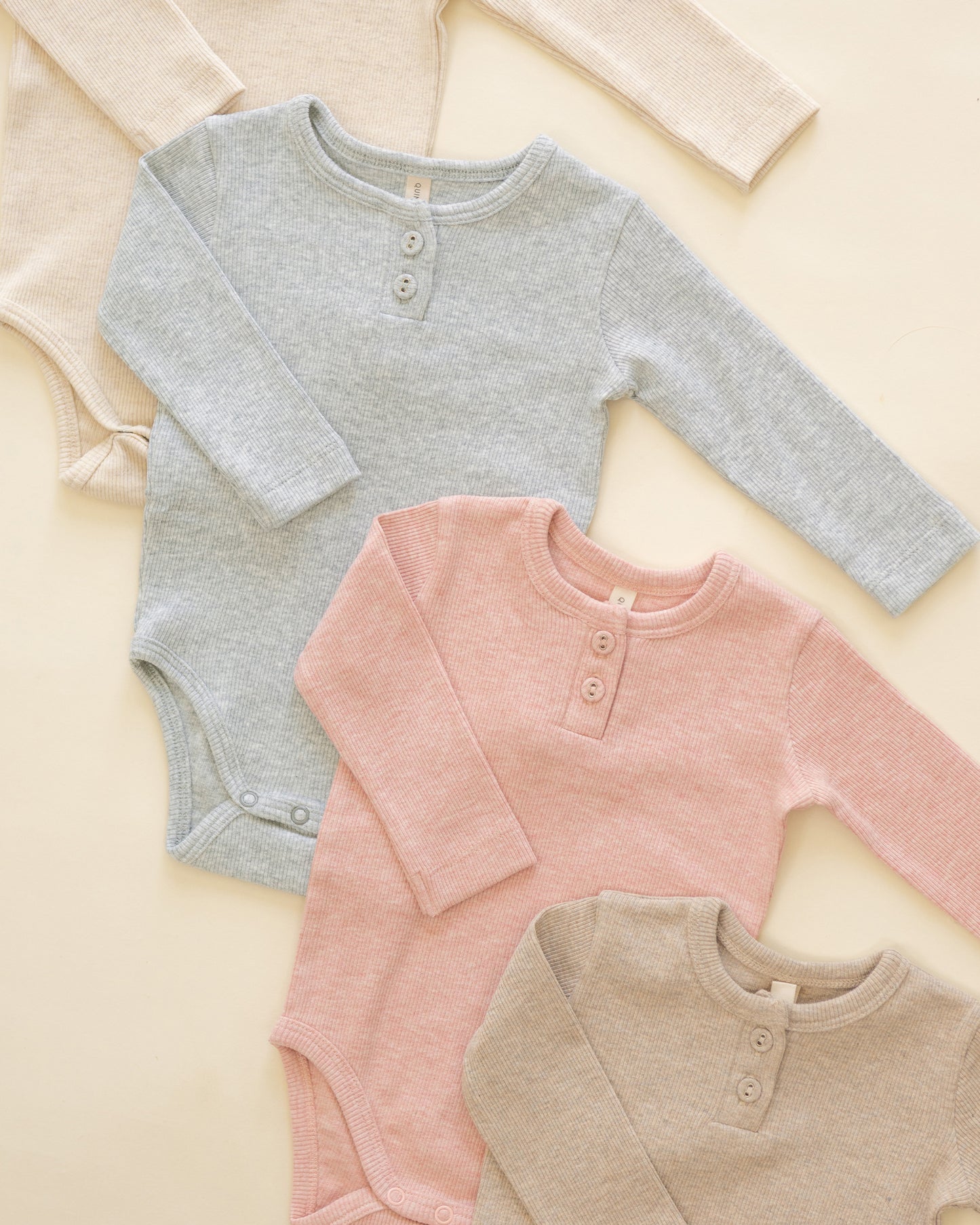 Ribbed Long Sleeve Onesie || Dusty Blue - Rylee + Cru | Kids Clothes | Trendy Baby Clothes | Modern Infant Outfits |