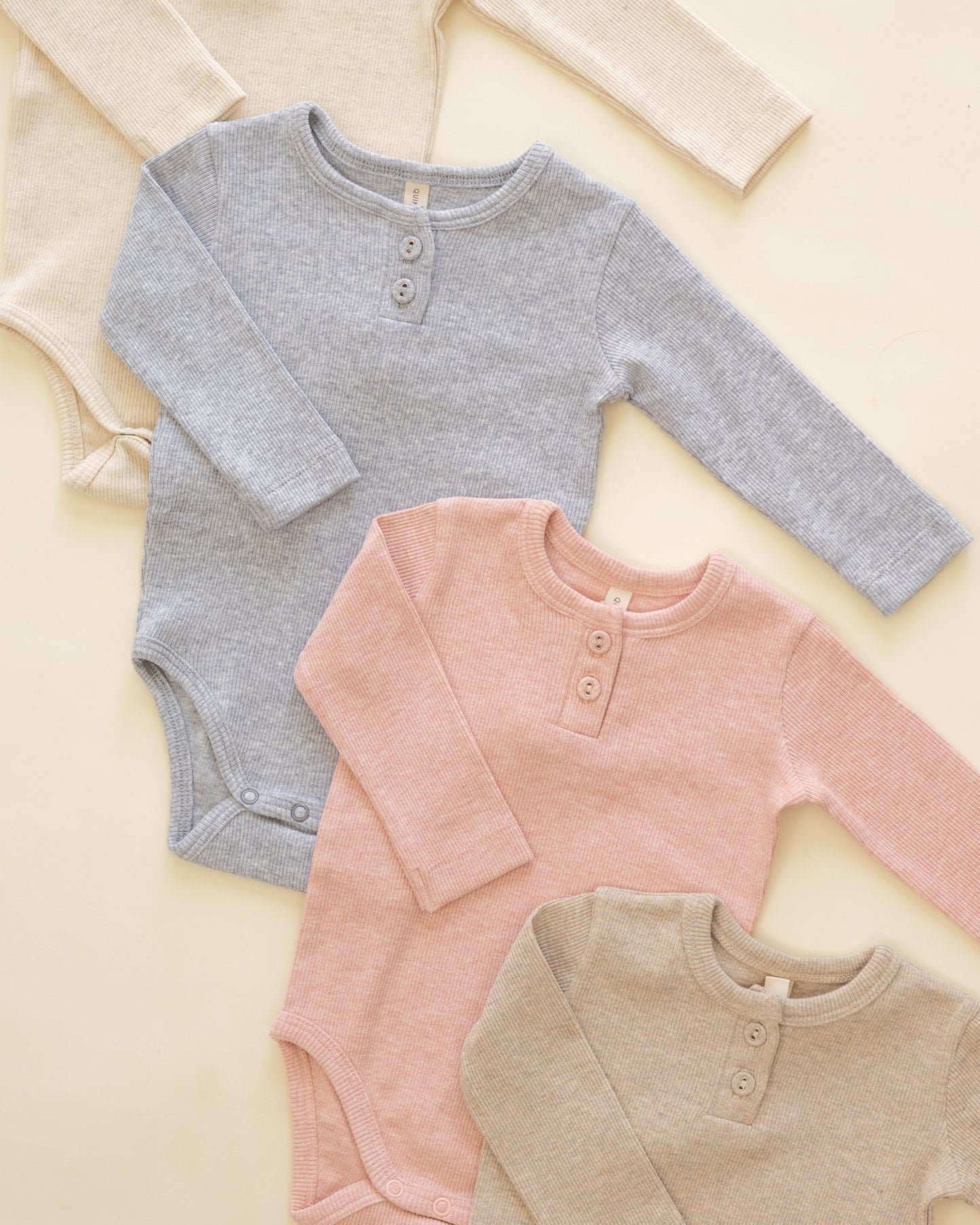 Ribbed Long Sleeve Onesie Rose - Rylee + Cru | Kids Clothes | Trendy Baby Clothes | Modern Infant Outfits |