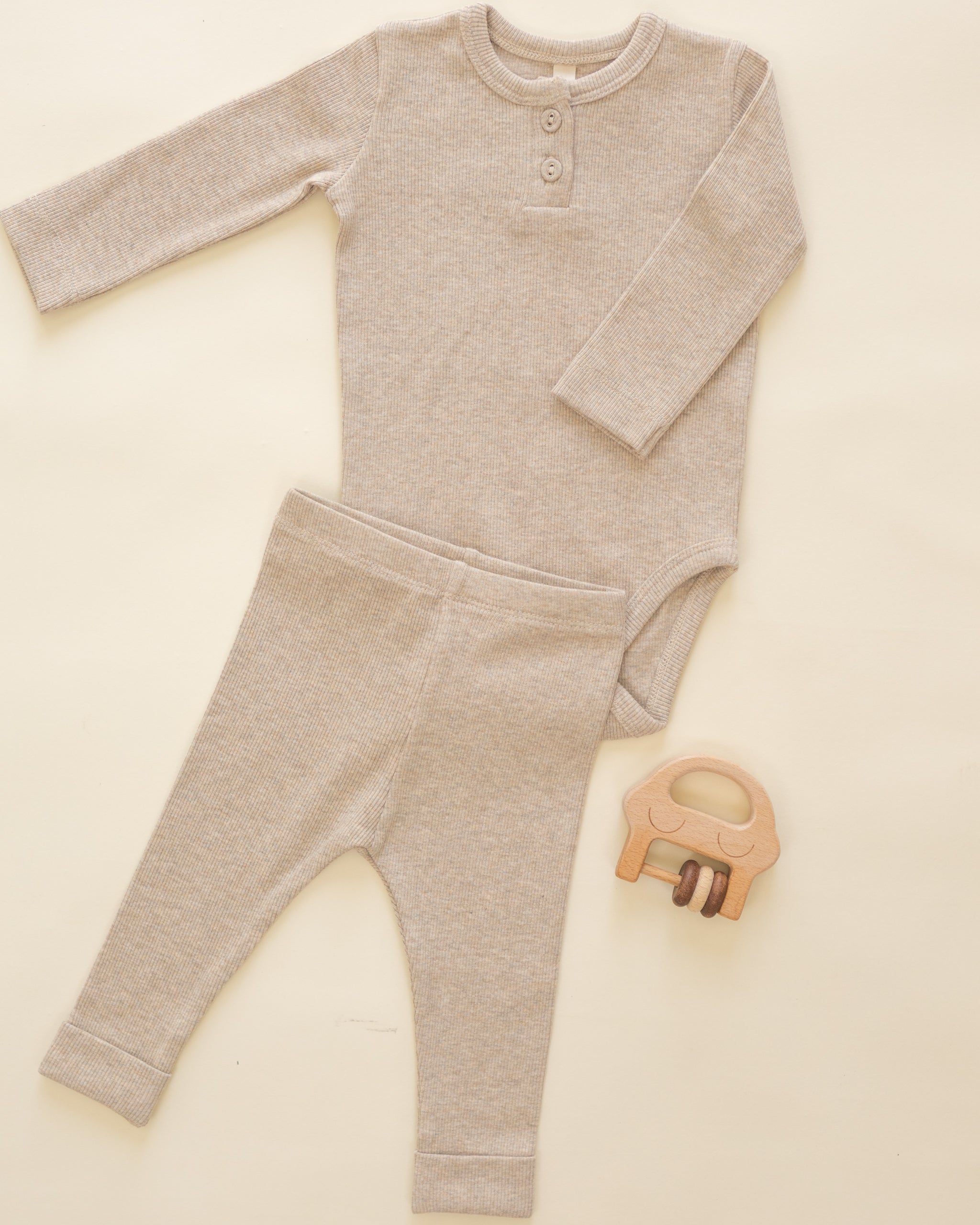 Ribbed Legging Taupe - Rylee + Cru | Kids Clothes | Trendy Baby Clothes | Modern Infant Outfits |