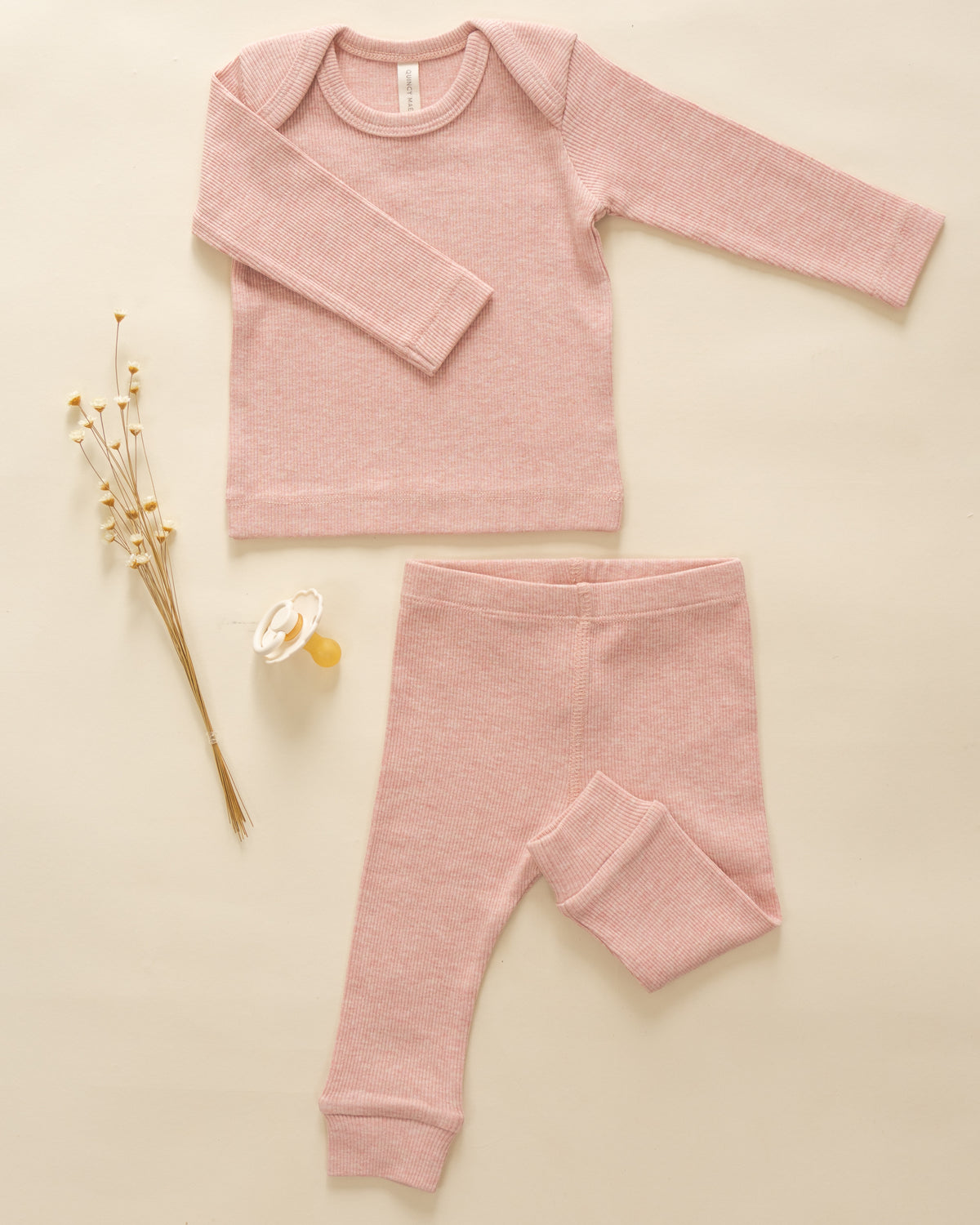 Ribbed Tee And Legging Set Rose