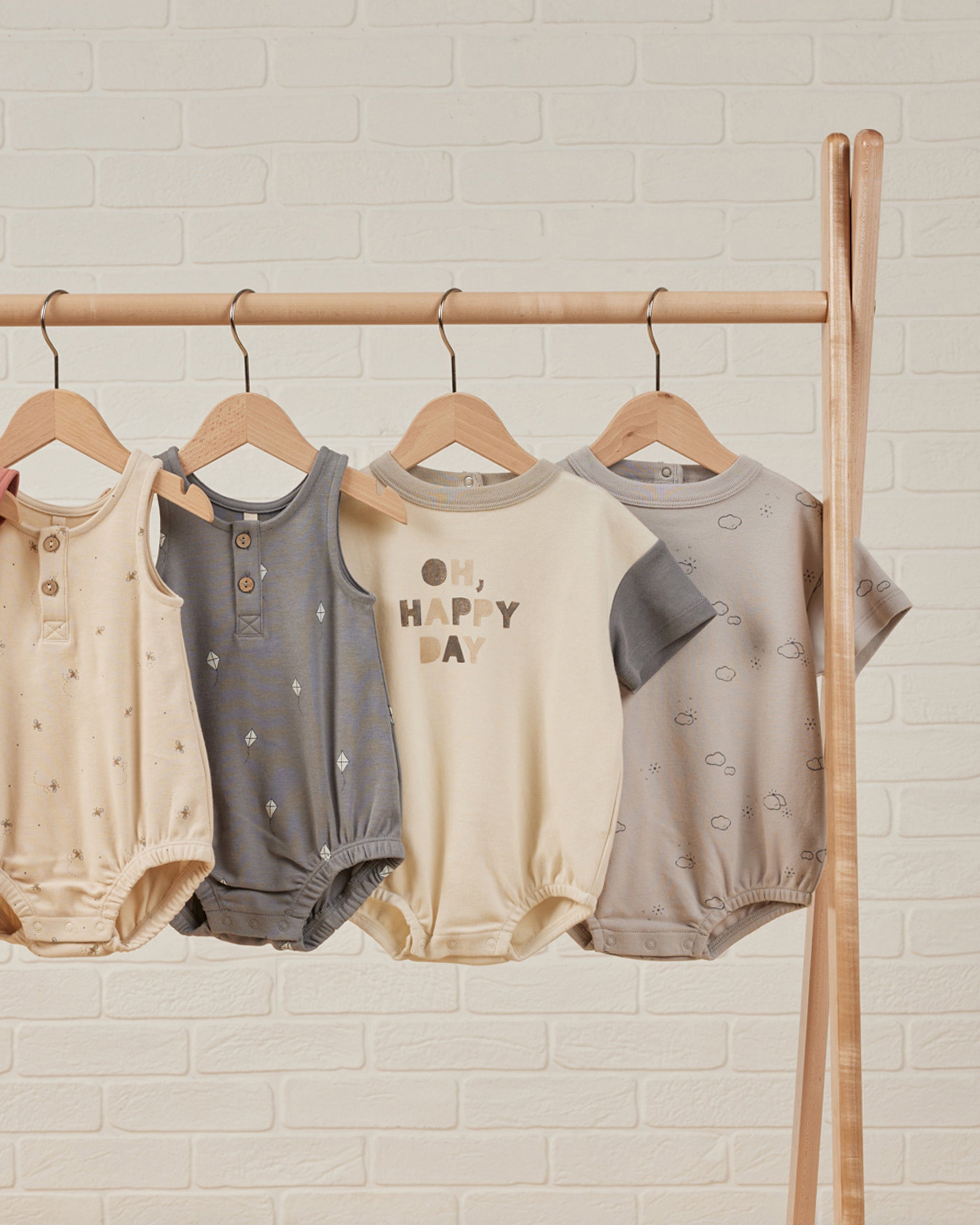 Relaxed Bubble Romper || Oh, Happy Day - Rylee + Cru | Kids Clothes | Trendy Baby Clothes | Modern Infant Outfits |