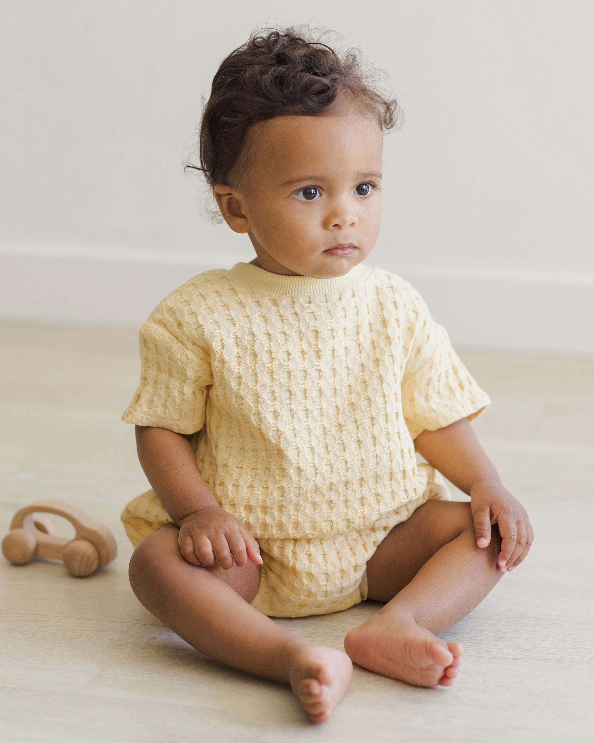 Relaxed Bubble Romper || Yellow – Quincy Mae