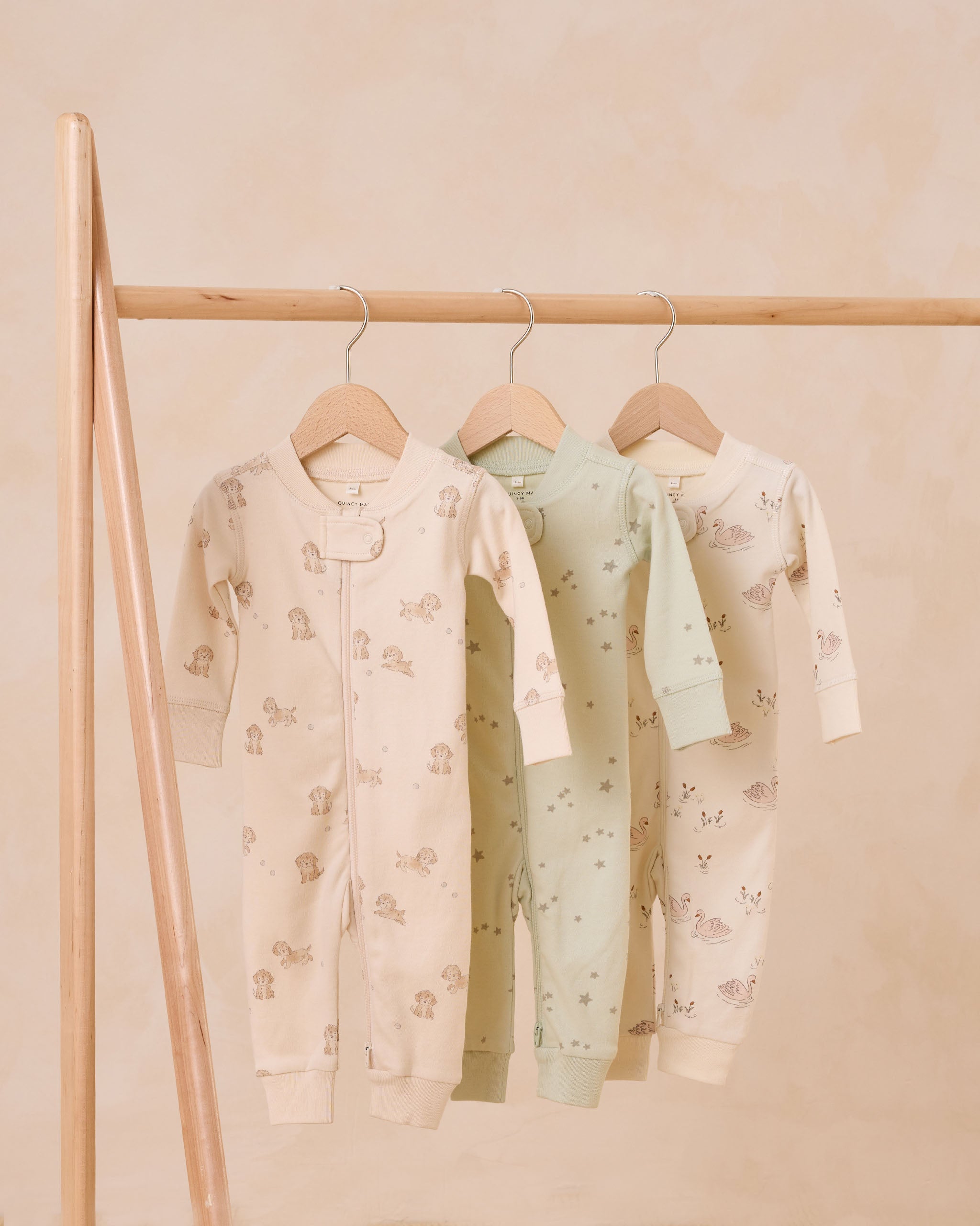 Zip Longsleeve Sleeper || Puppies - Rylee + Cru | Kids Clothes | Trendy Baby Clothes | Modern Infant Outfits |