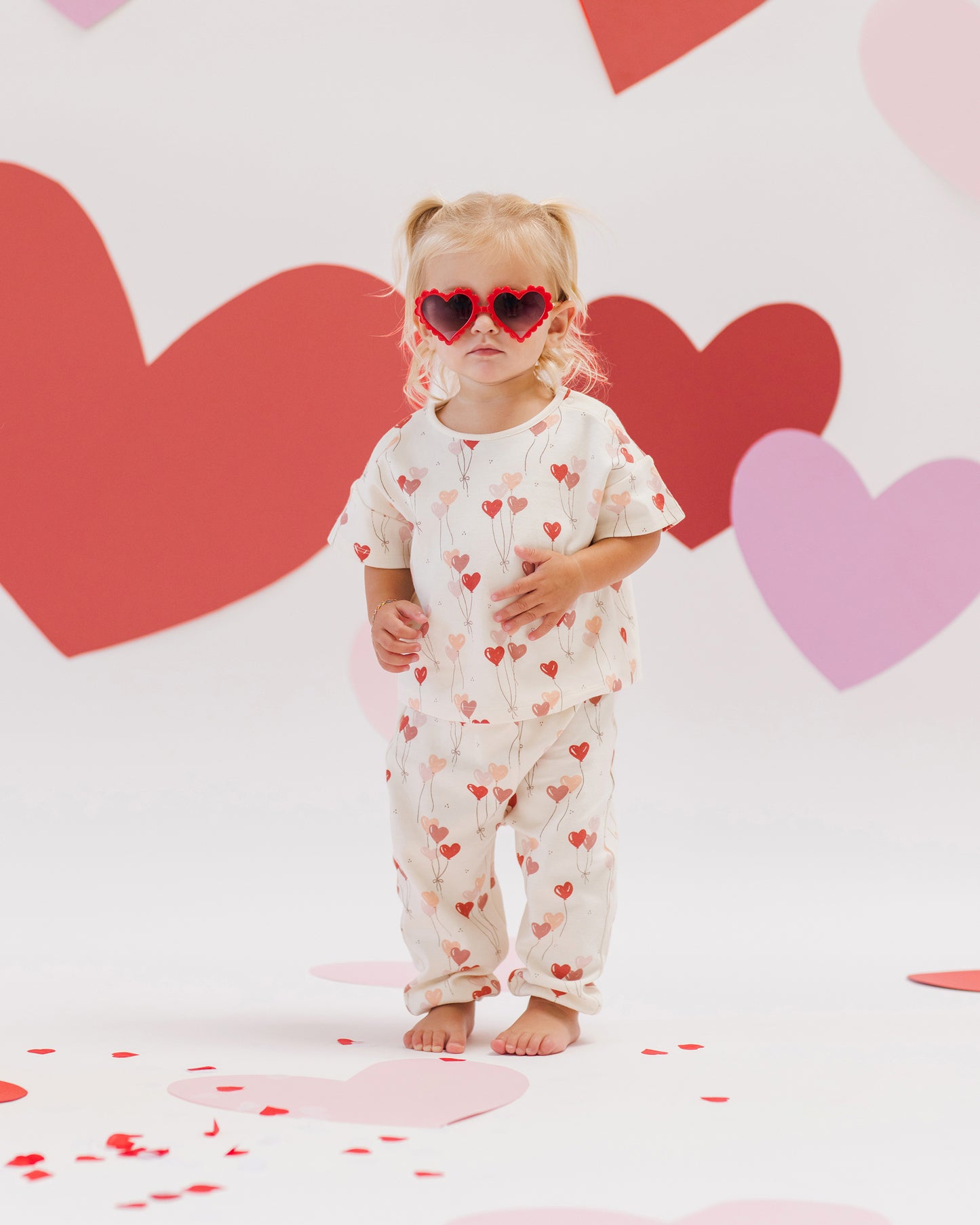 Jersey Tee + Pant Set || Heart Balloons