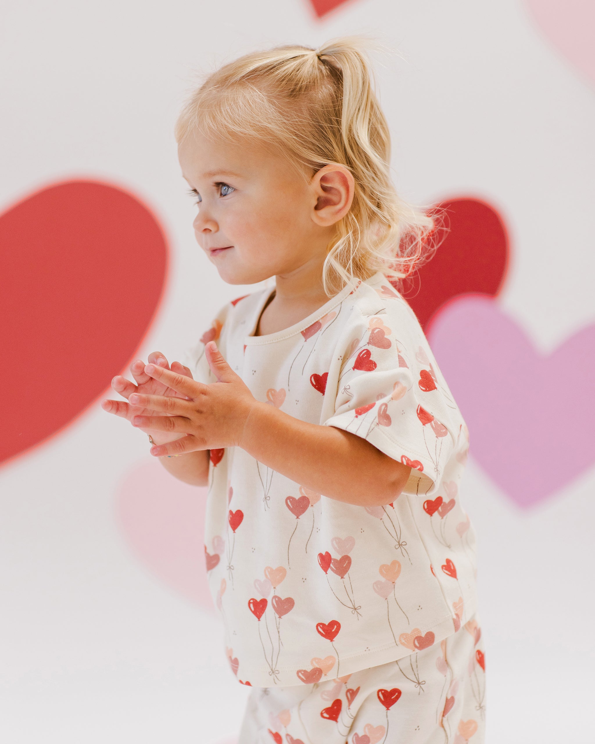 Jersey Tee + Pant Set || Heart Balloons