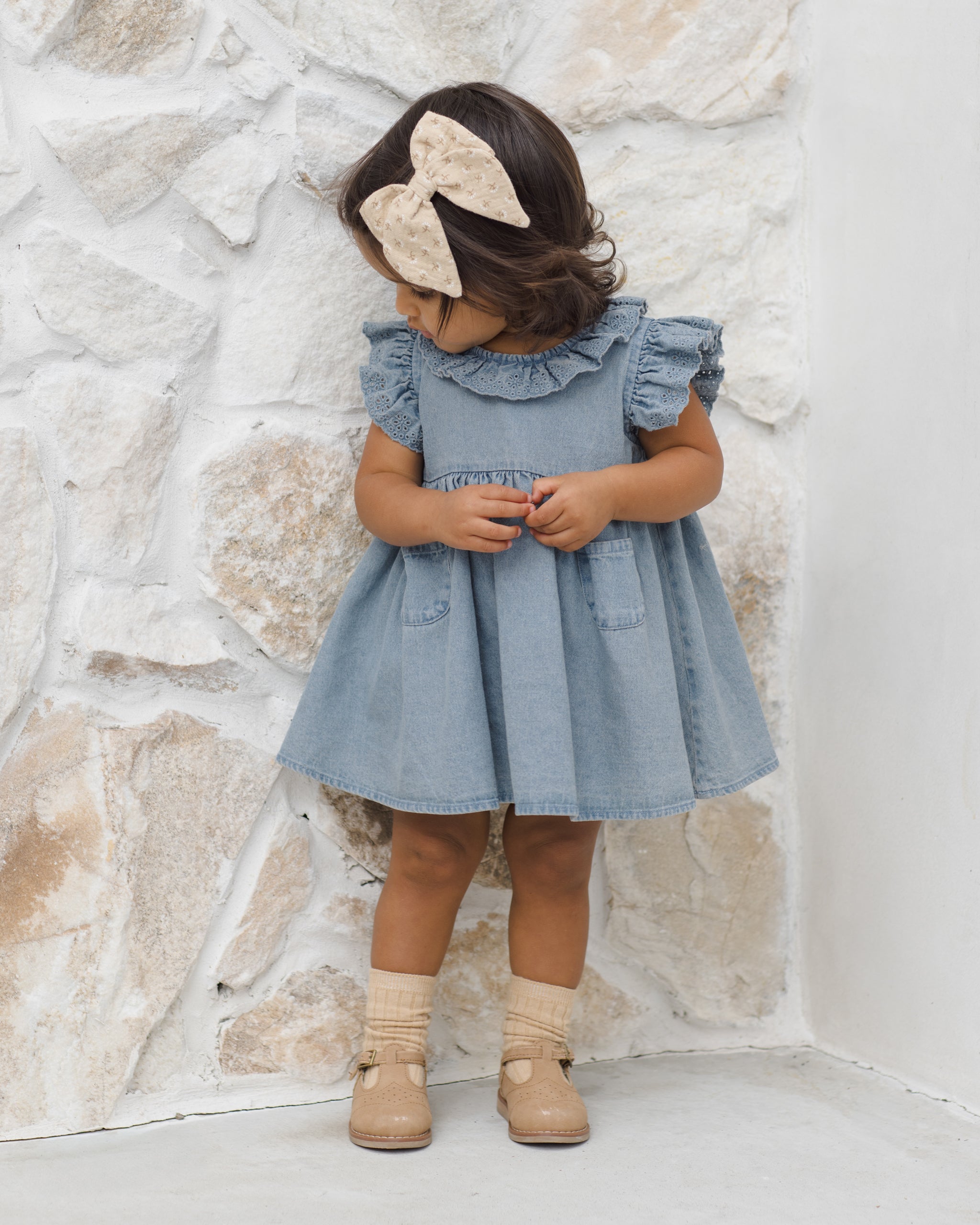 Sophie Dress Lightweight Denim Quincy Mae Sophie Dress Lightweight Denim Quincy Mae